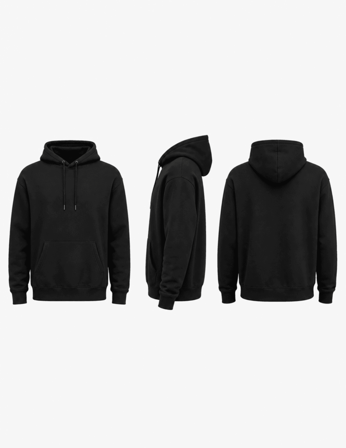 Free Three views of a Blank Hoodie Mockup Template to Edit Online