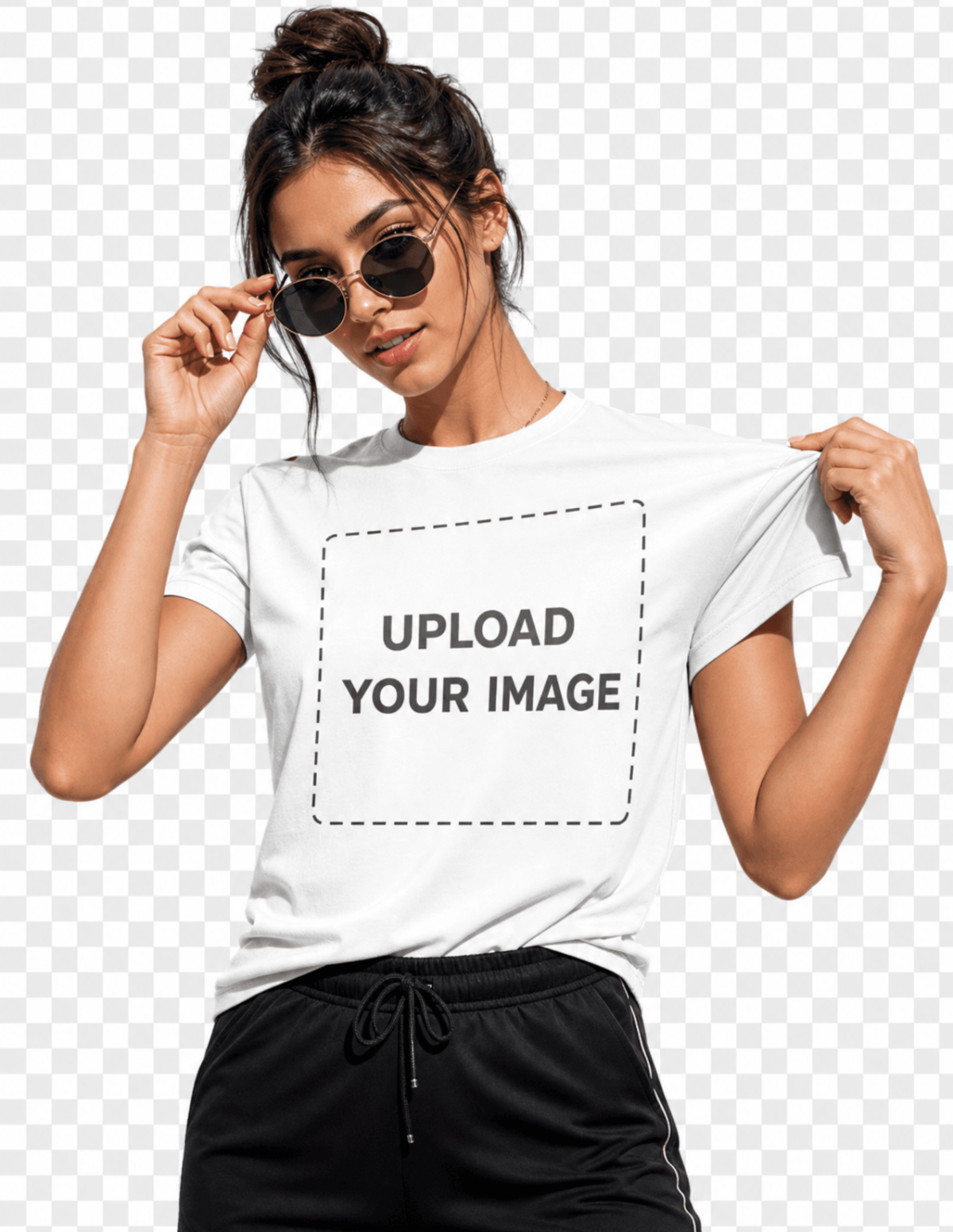 Free Athleisure T-Shirt Mockup on Transparent Background Template to Edit Online