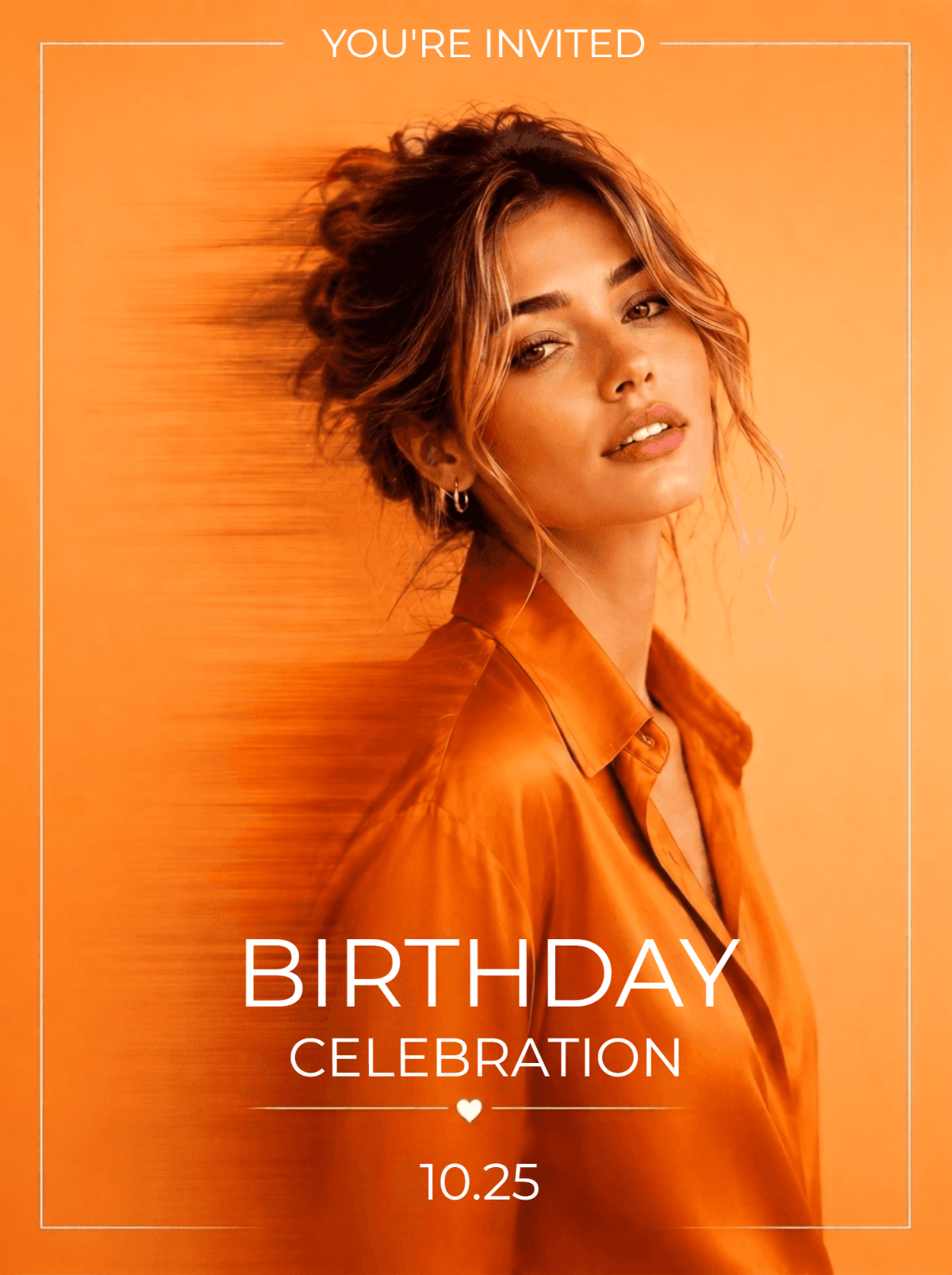 Modern Elegant Orange Birthday Invitation Template Modern Elegant Orange Birthday Invitation Template