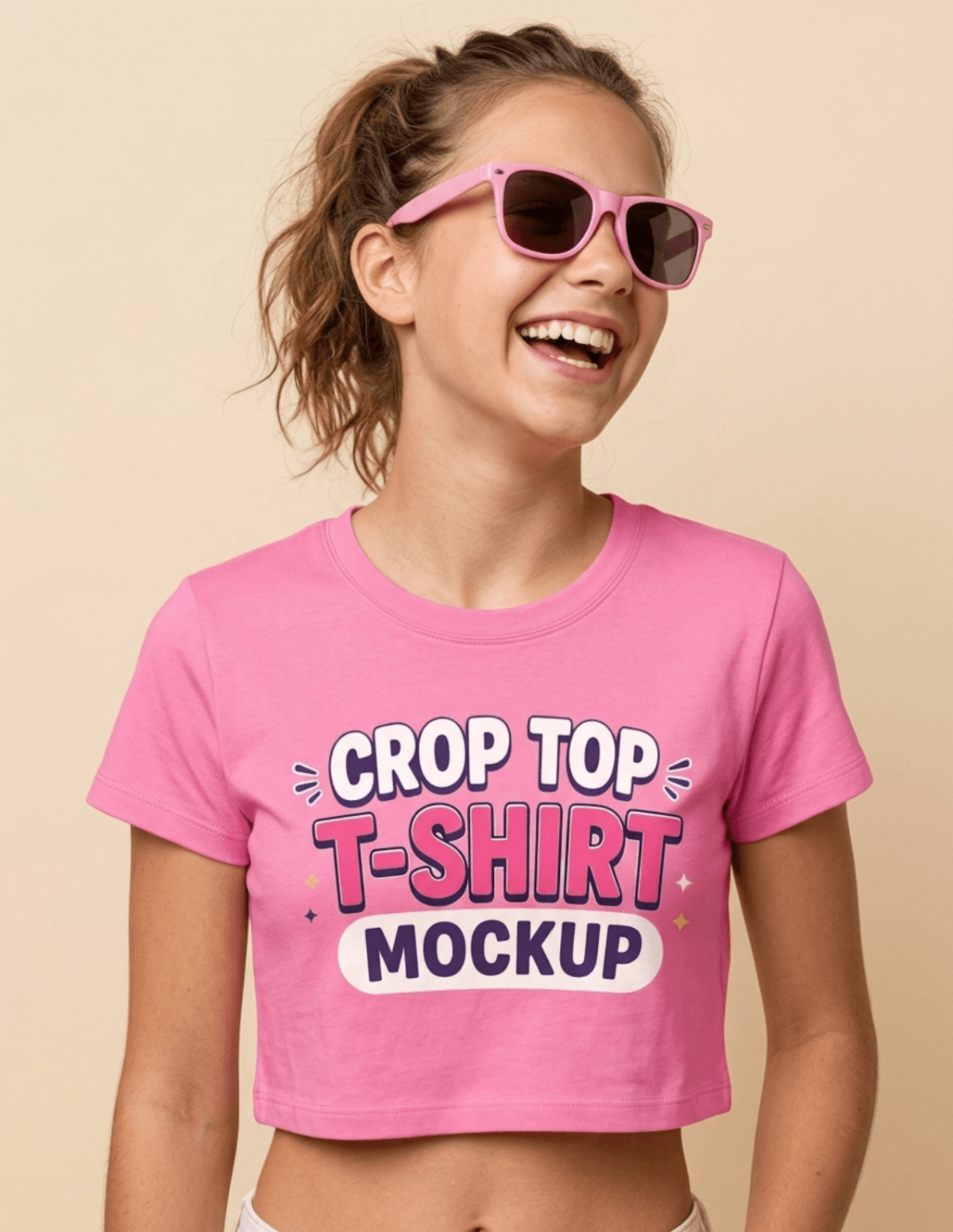 Free Crop Top T-Shirt Mockup Template to Edit Online