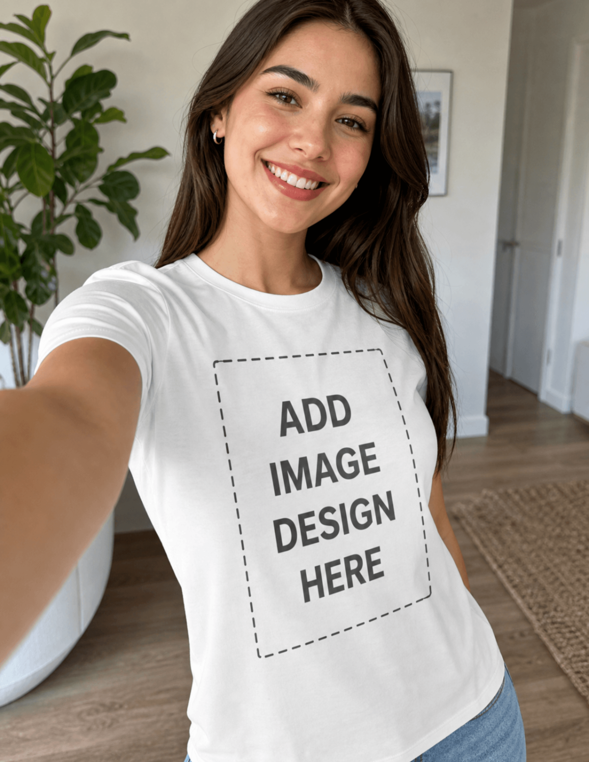 Free Selfie T-shirt Mockup Template to Edit Online