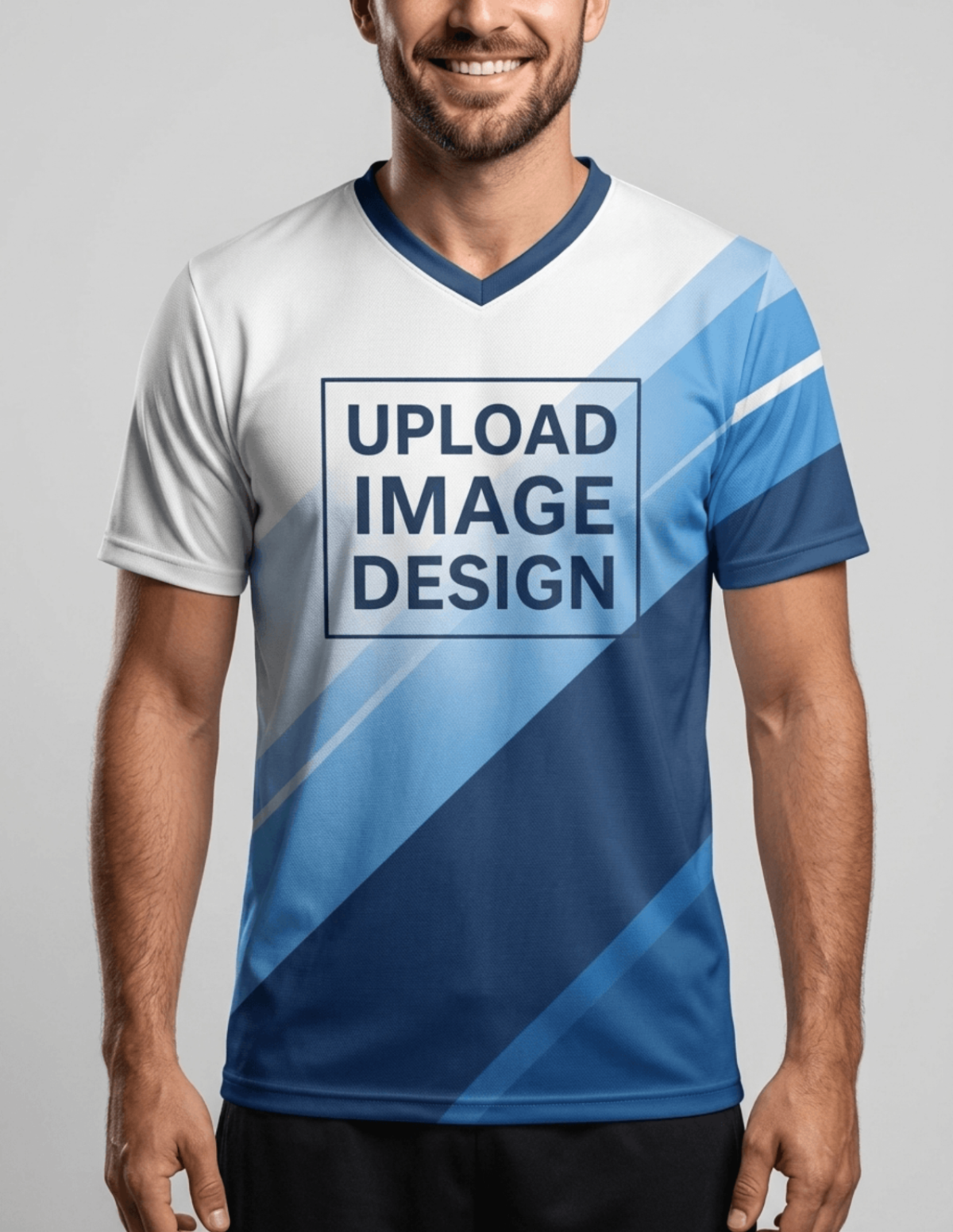 Free Sublimated V-Neck T-Shirt Mockup Template to Edit Online