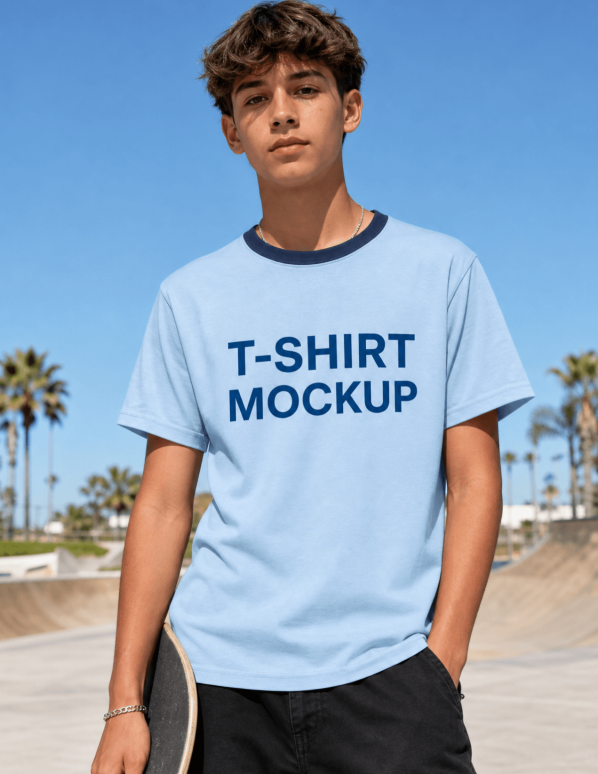 Free Round Neck T-shirt Mockup Template to Edit Online