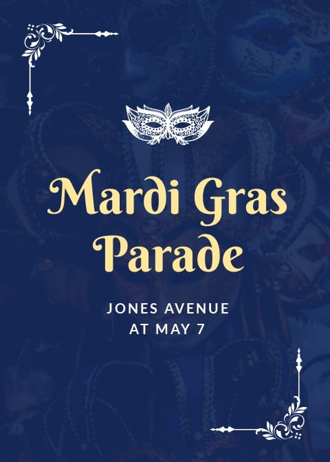 Mardi Gras Parade Invitation Template