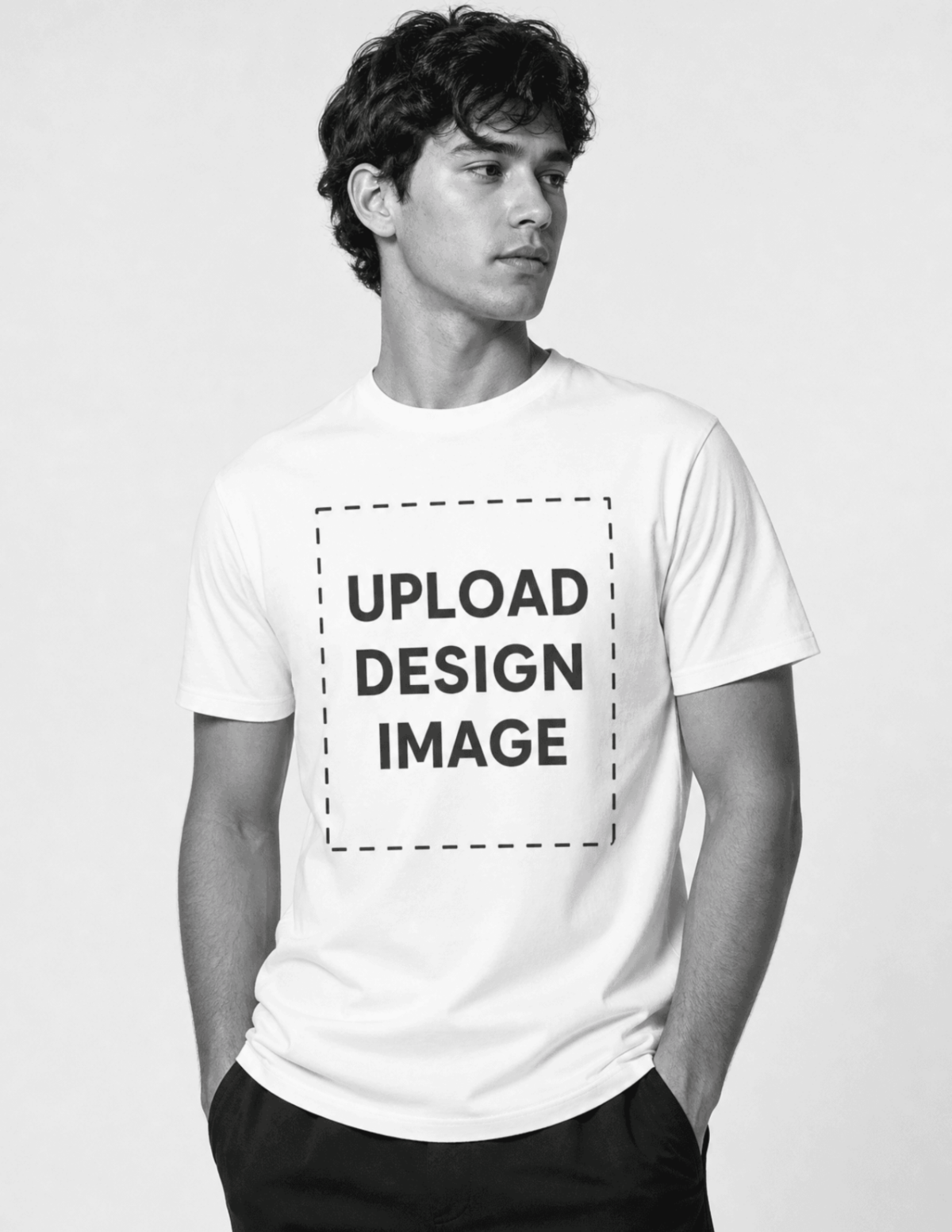 Free Monochromatic T-shirt Mockup Template to Edit Online