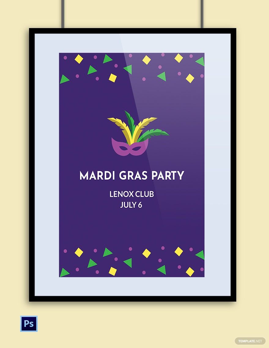 Mardi Gras Party Poster Template
