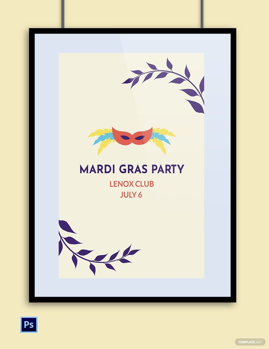 Mardi Gras Event Poster Template