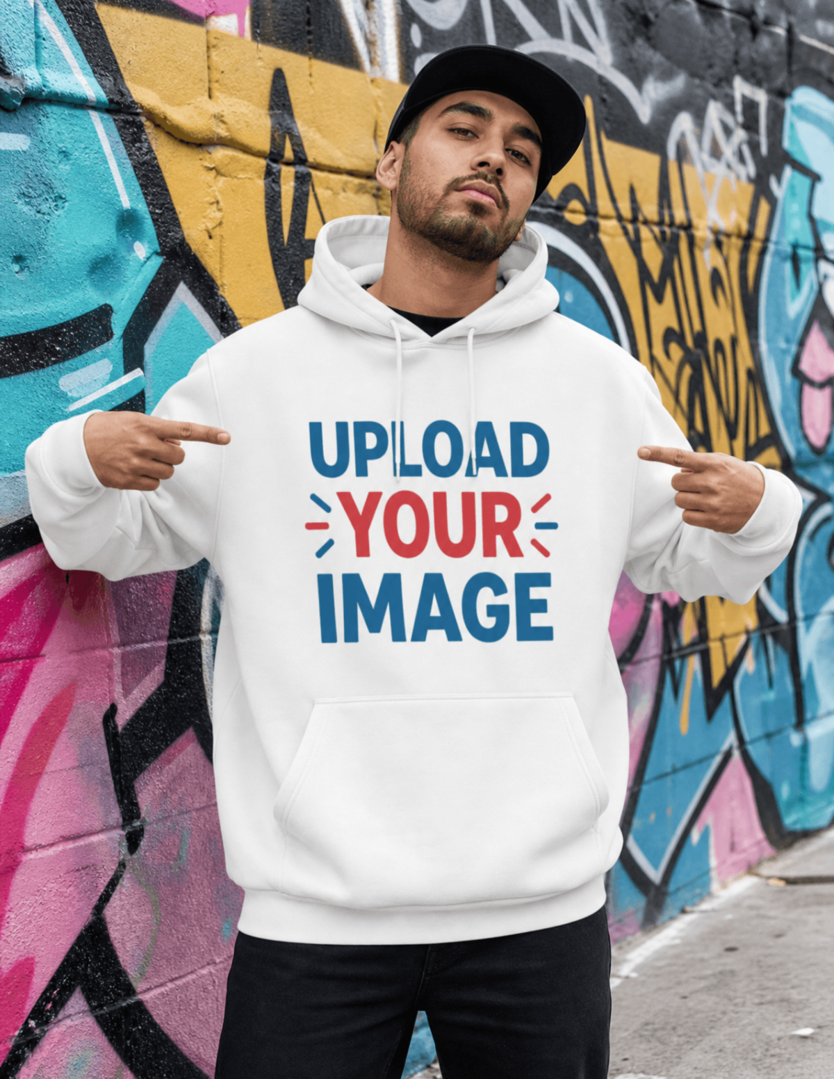 Free Hip Hop Man Hoodie Mockup Template to Edit Online