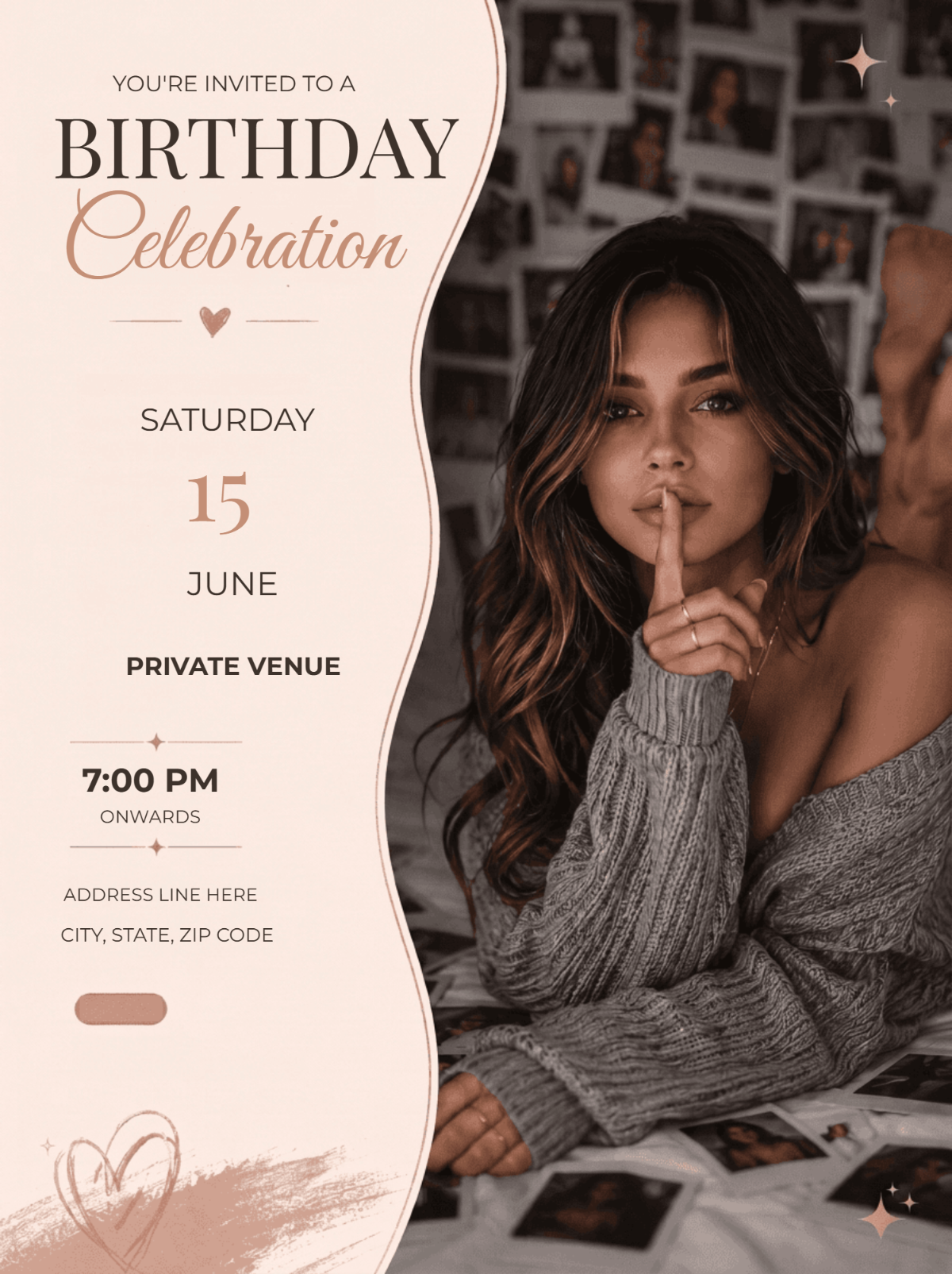 Polaroid Memories Chic Birthday Invitation Template