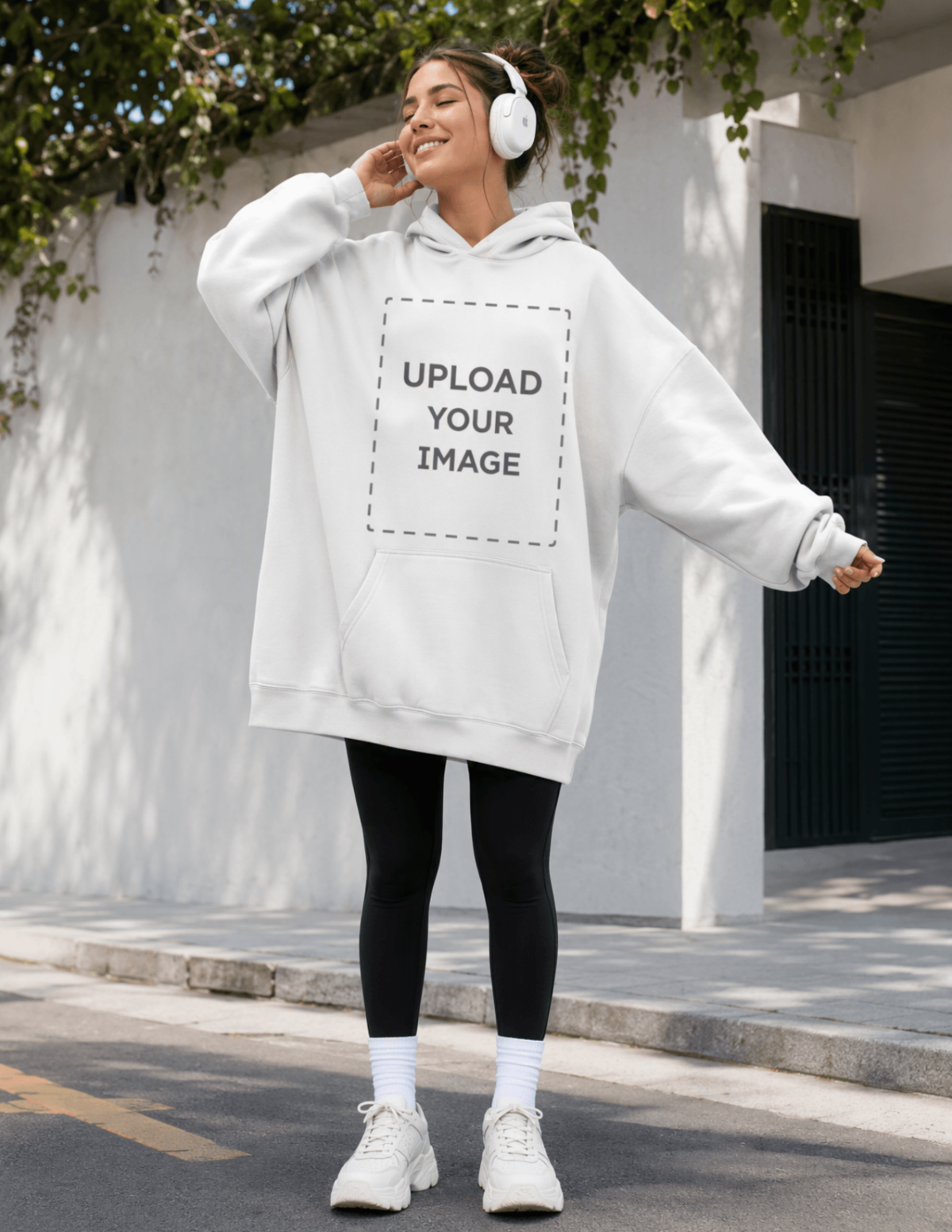 Free Oversized Hoodie Mockup Template to Edit Online