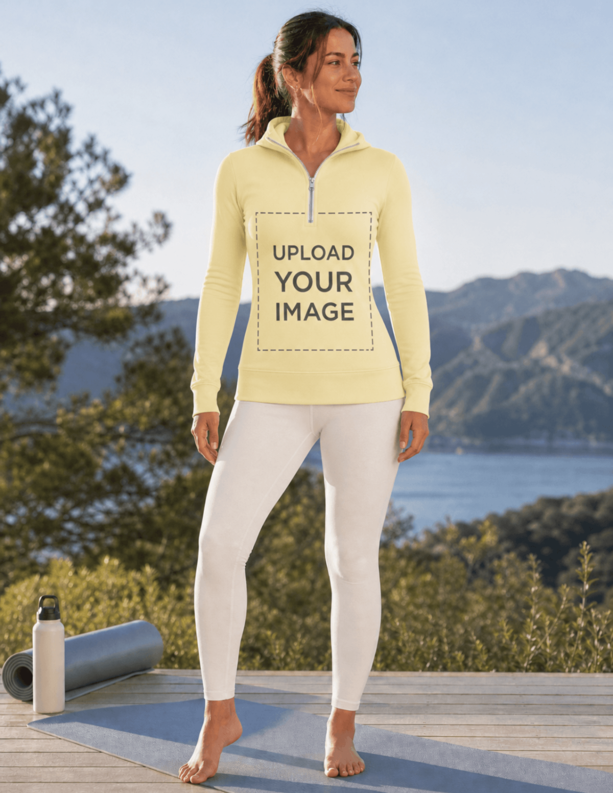 Free Half Zip Hoodie Mockup Template to Edit Online