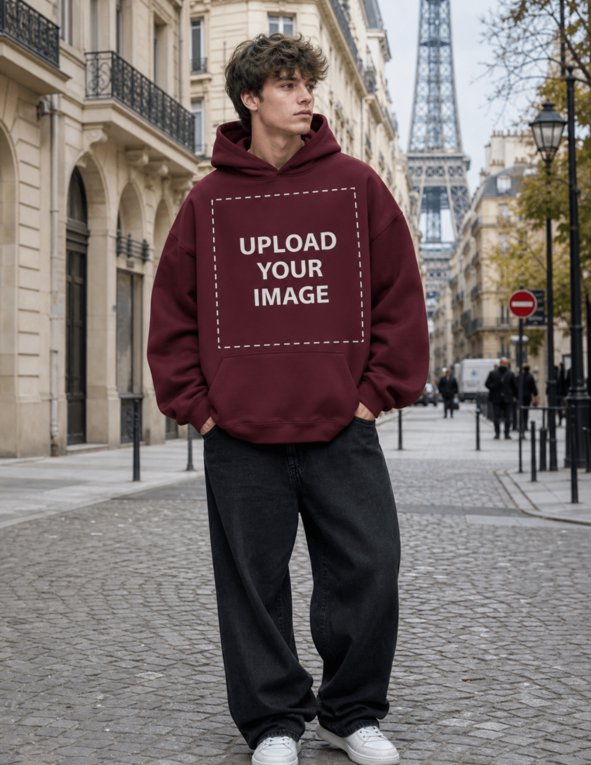 Free Modelled Boxy Hoodie Mockup Template to Edit Online