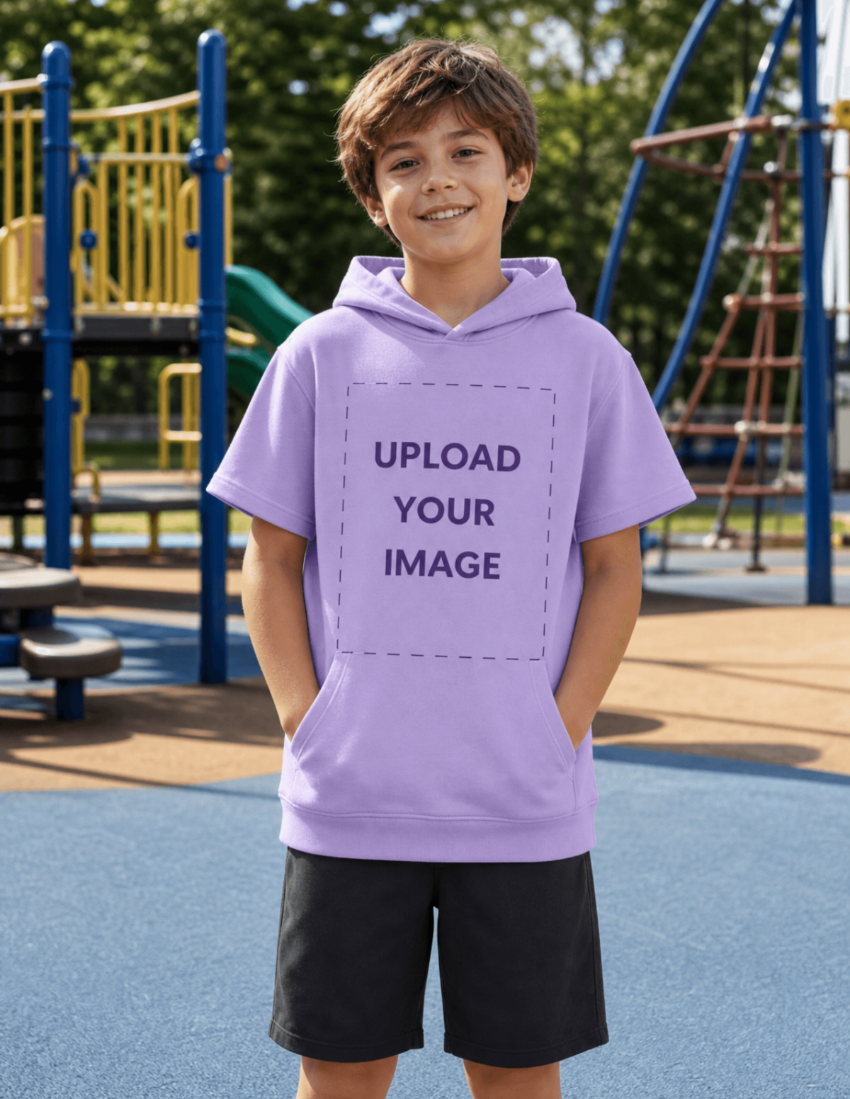 Free Short Sleeve Hoodie Mockup Template to Edit Online