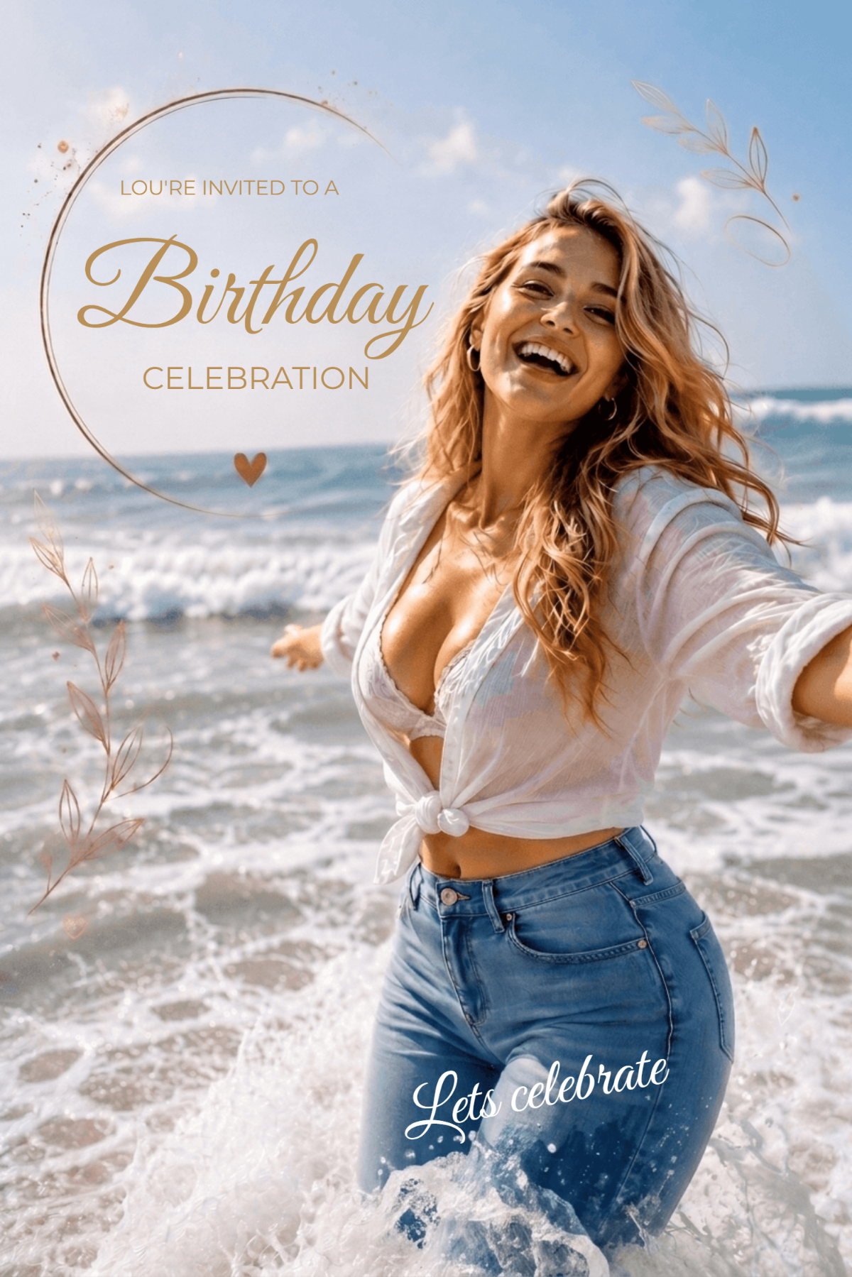 Sun-Kissed Seaside Birthday Invitation Template