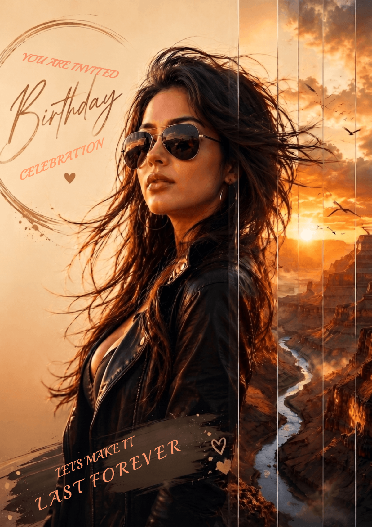 Wild Horizon Golden Birthday Invitation Template
