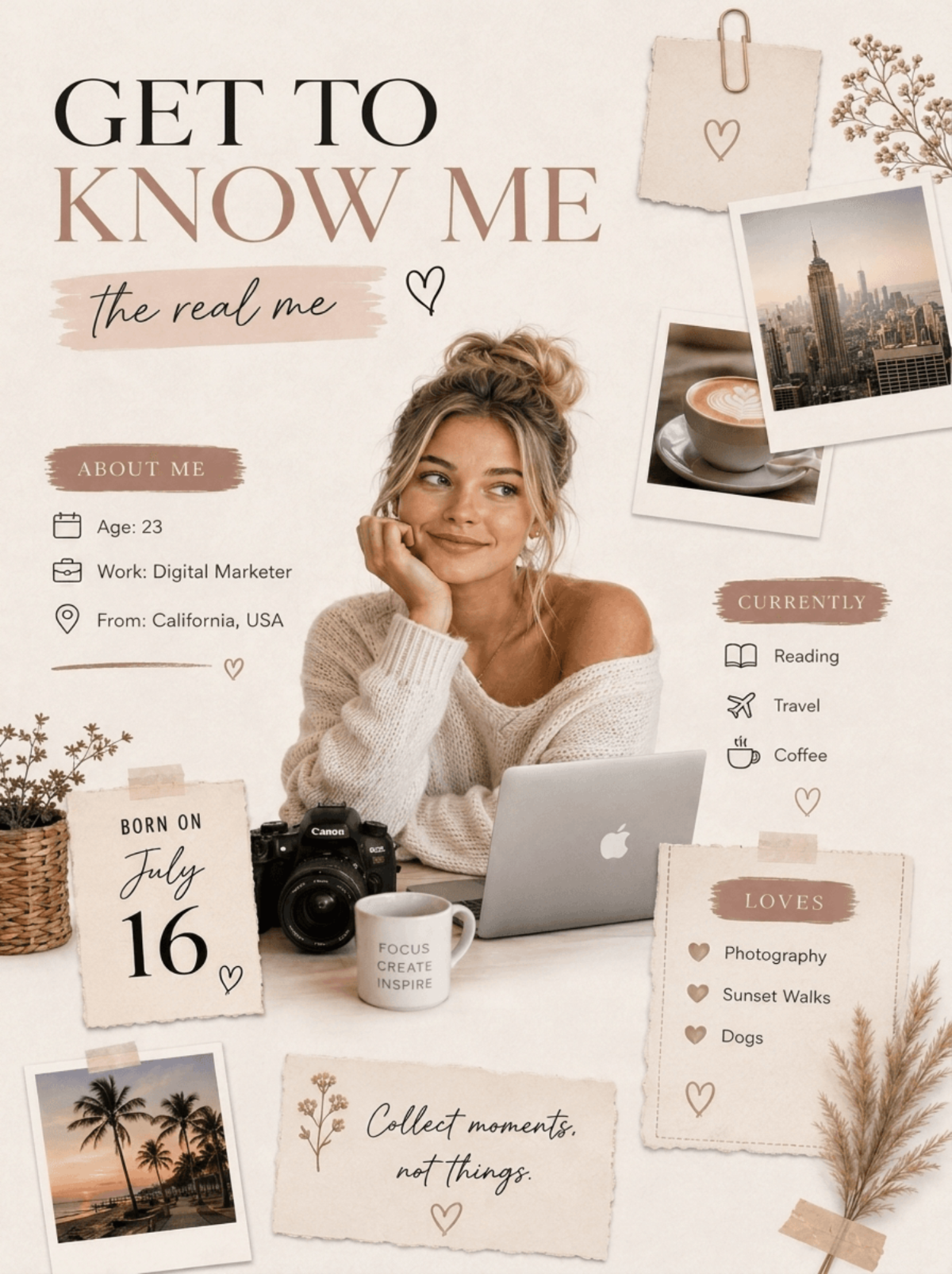 Modern Get to Know Me Scrapbook Poster