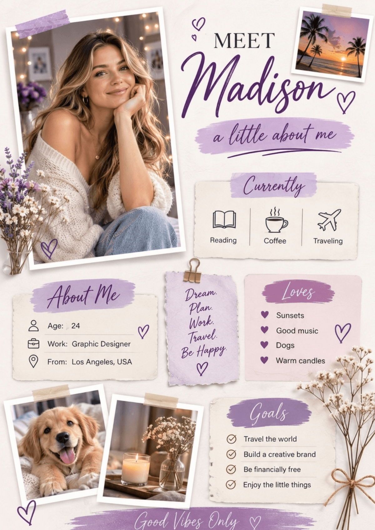 Meet Madison Aesthetic About Me Poster