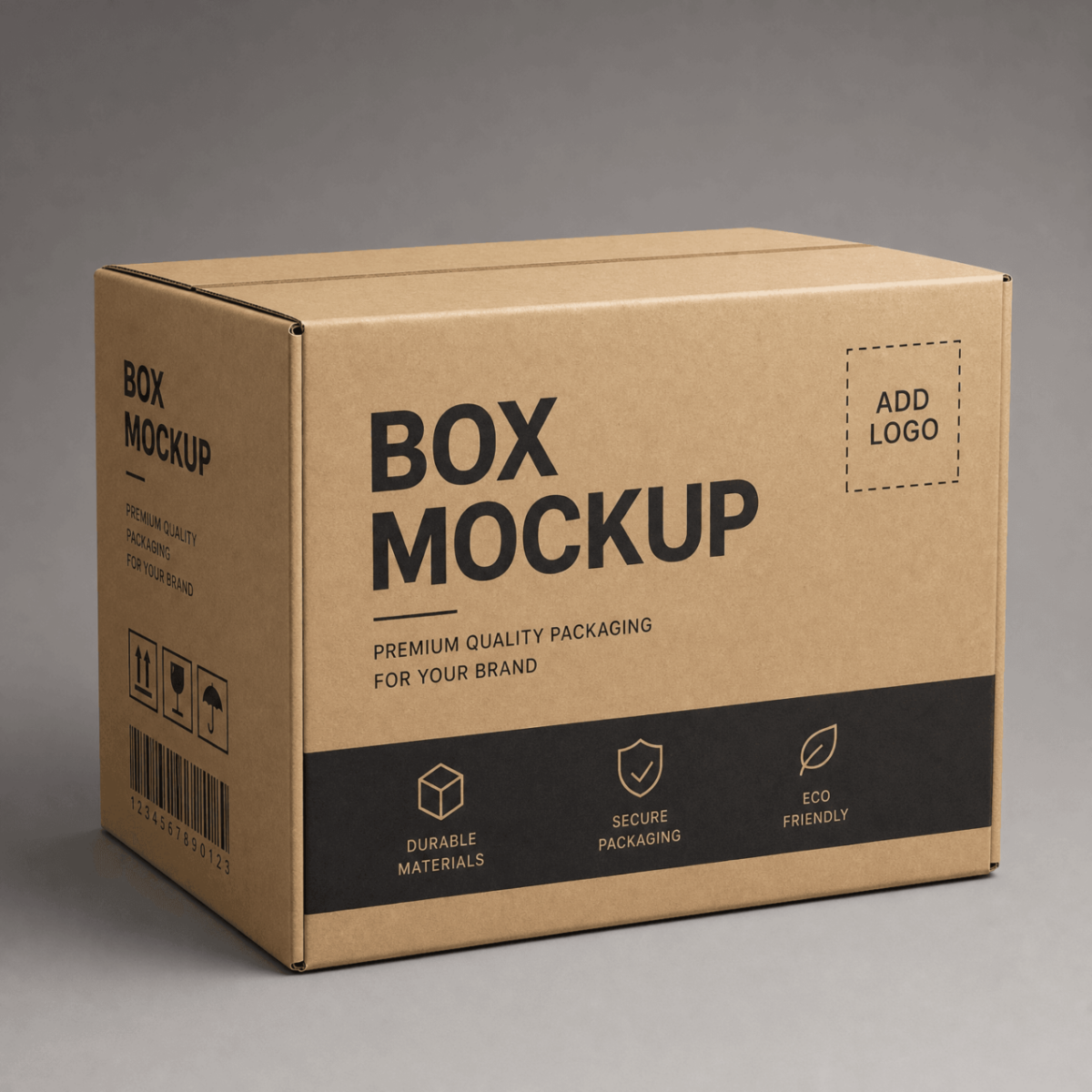 Free Shipping Box Mockup Template to Edit Online