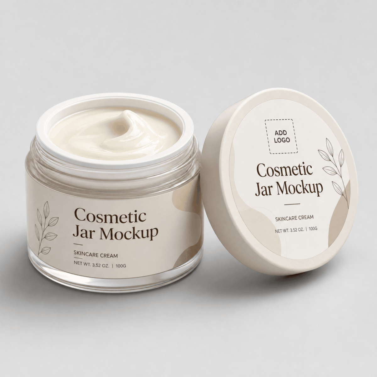 Free Open Cosmetic Jar Mockup Template to Edit Online