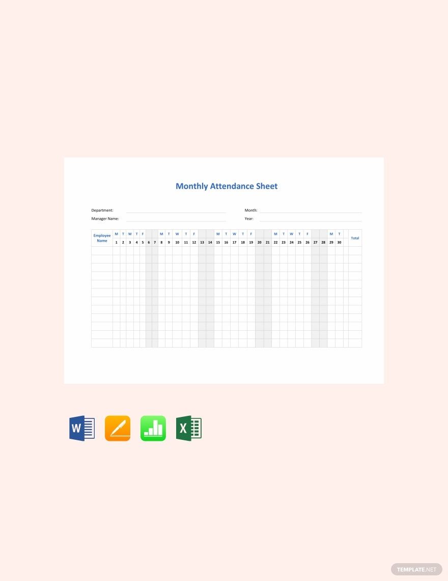 Attendance Sheet Excel Templates Spreadsheet Free Download 