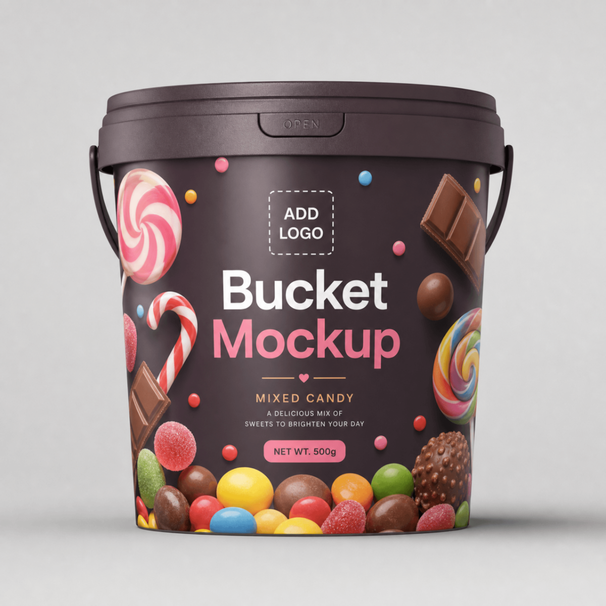 Free Matt Bucket Mockup Template to Edit Online