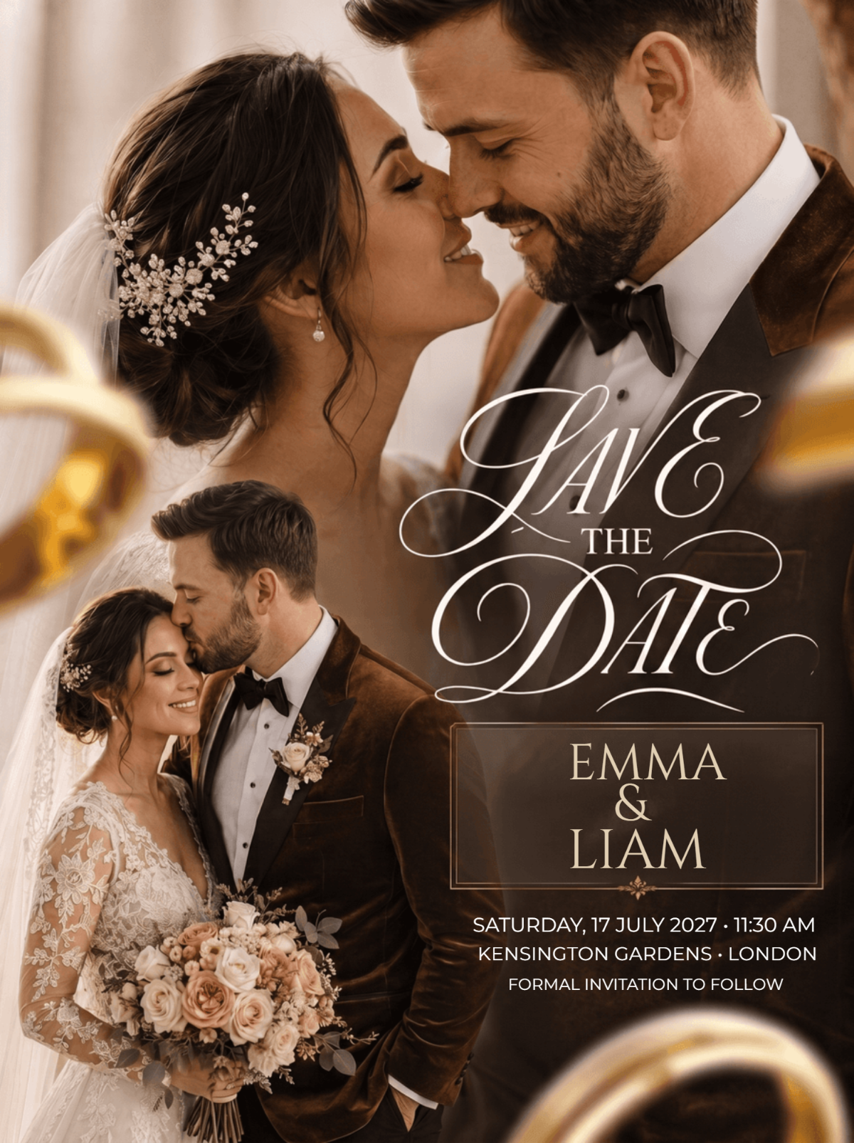 Luxury British Couple Save the Date Template Luxury British Couple Save the Date Template