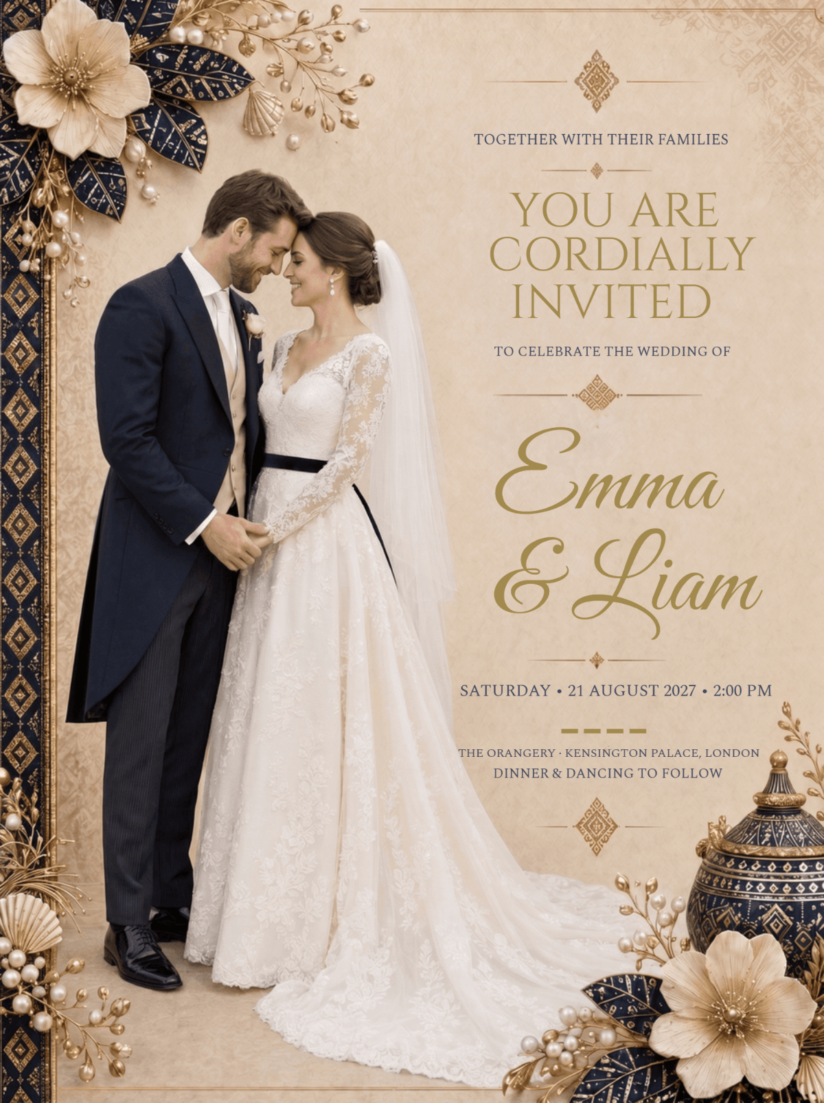 Elegant British Wedding Invitation Template Elegant British Wedding Invitation Template