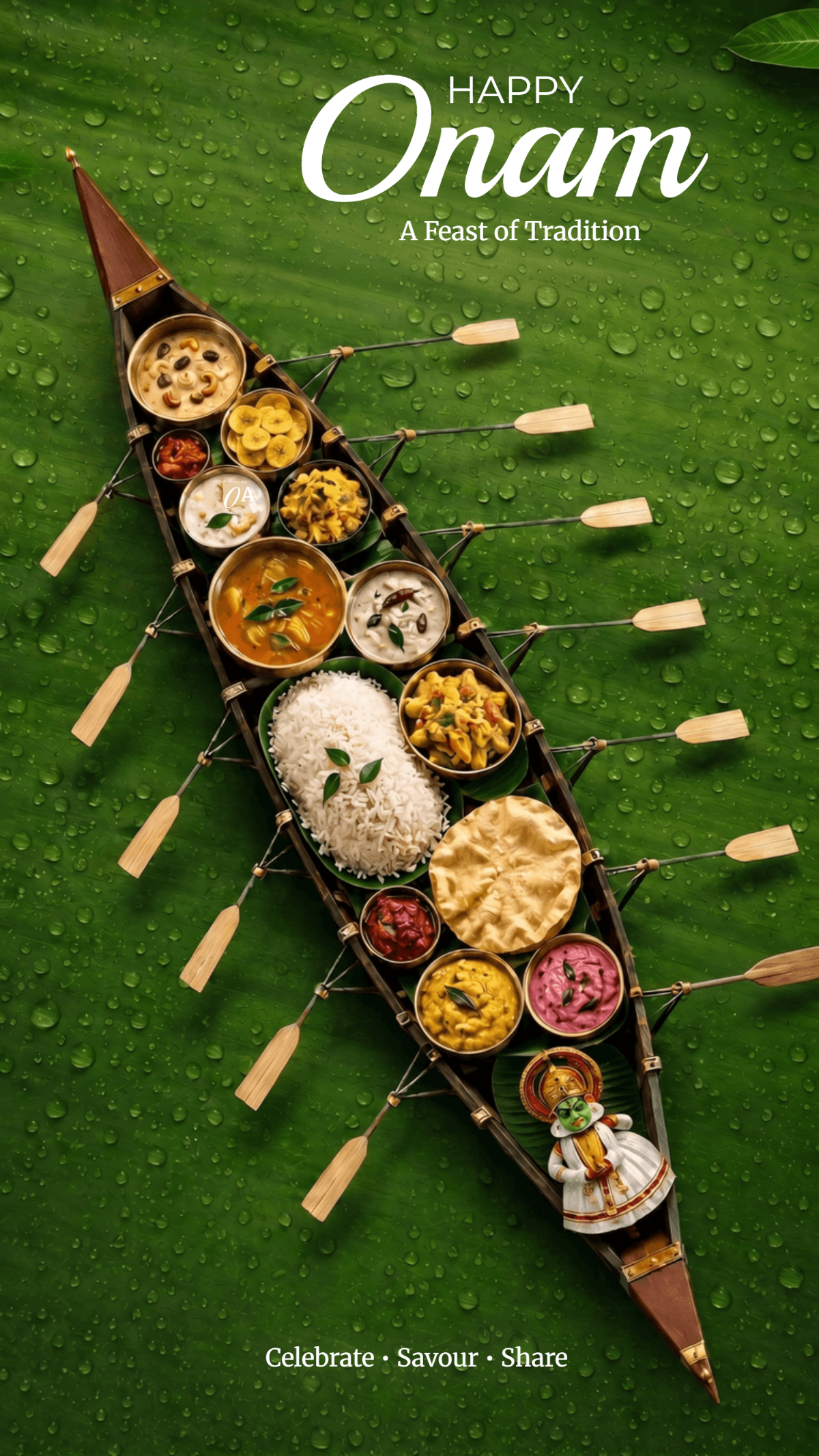 Premium Onam Sadya Snake Boat Poster Template Premium Onam Sadya Snake Boat Poster Template