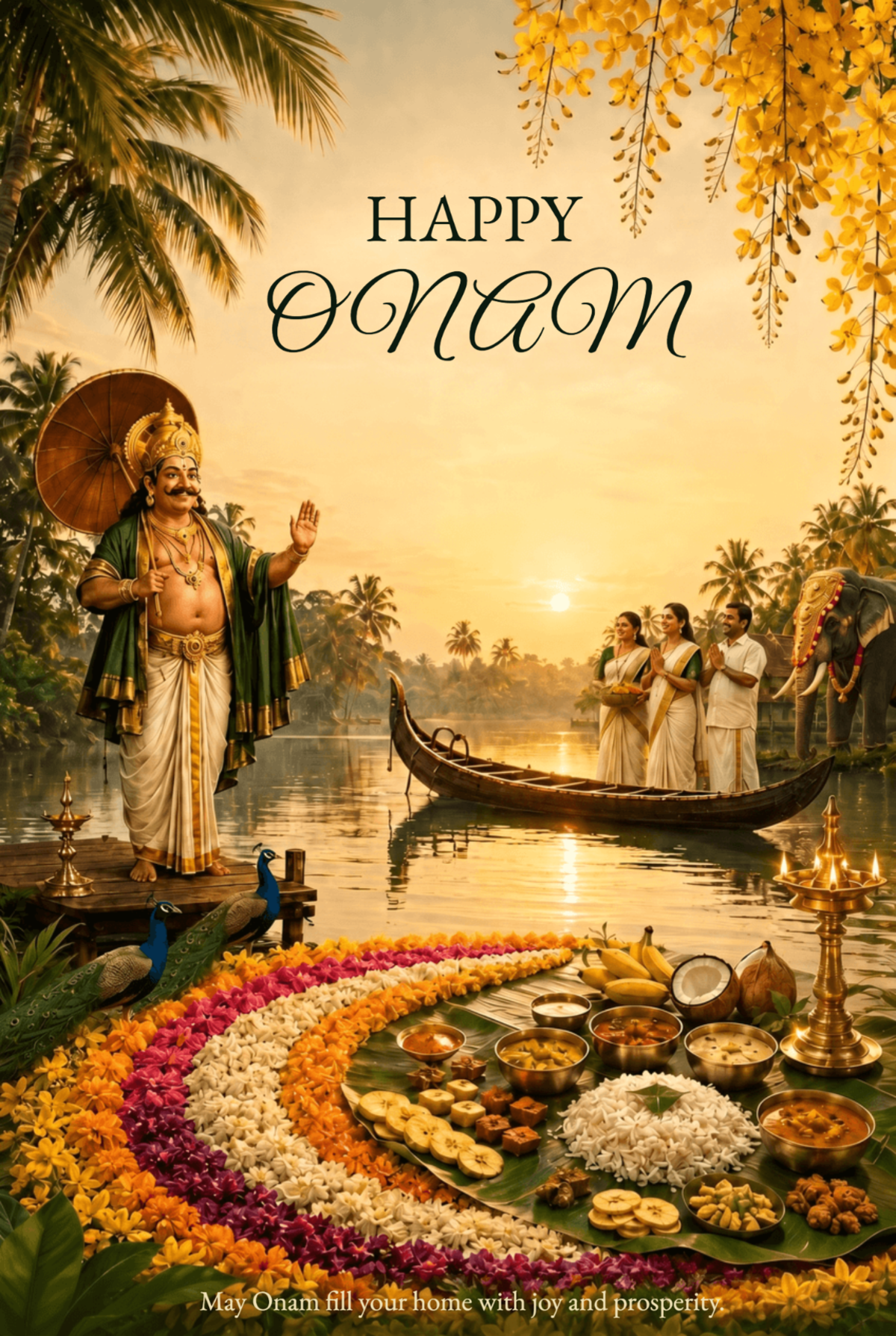Mahabali Kerala Backwater Onam Poster Template Mahabali Kerala Backwater Onam Poster Template