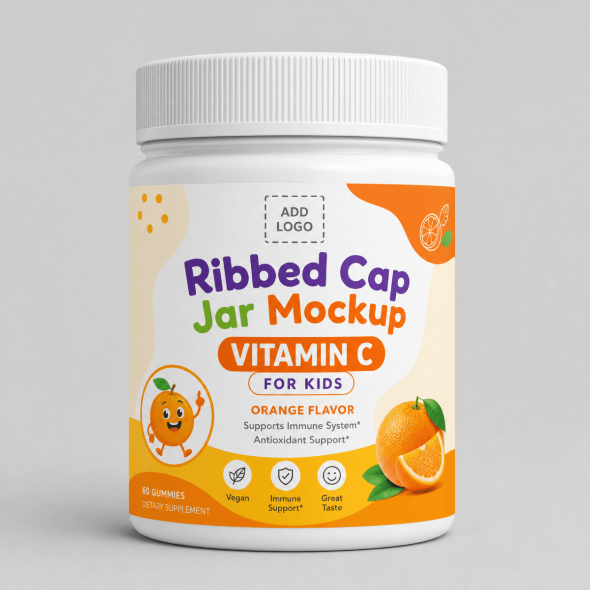 Free Ribbed Cap Pharmacy Jar Mockup Template to Edit Online
