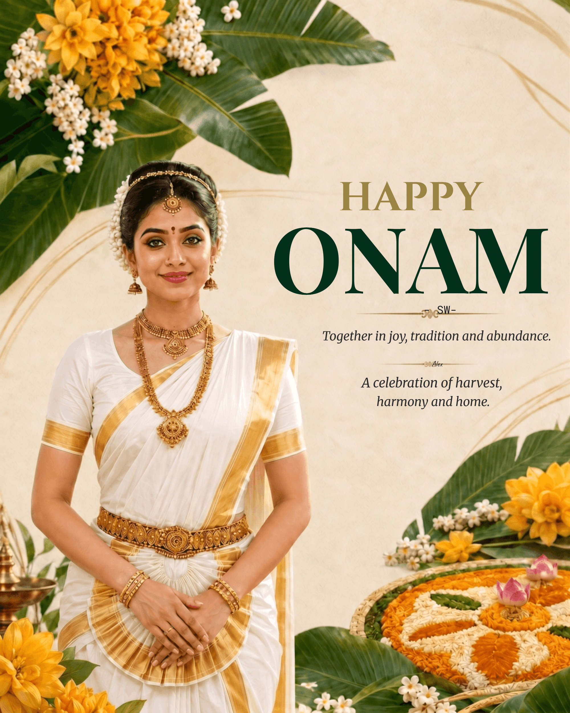Elegant Onam Celebration Poster Template Elegant Onam Celebration Poster Template