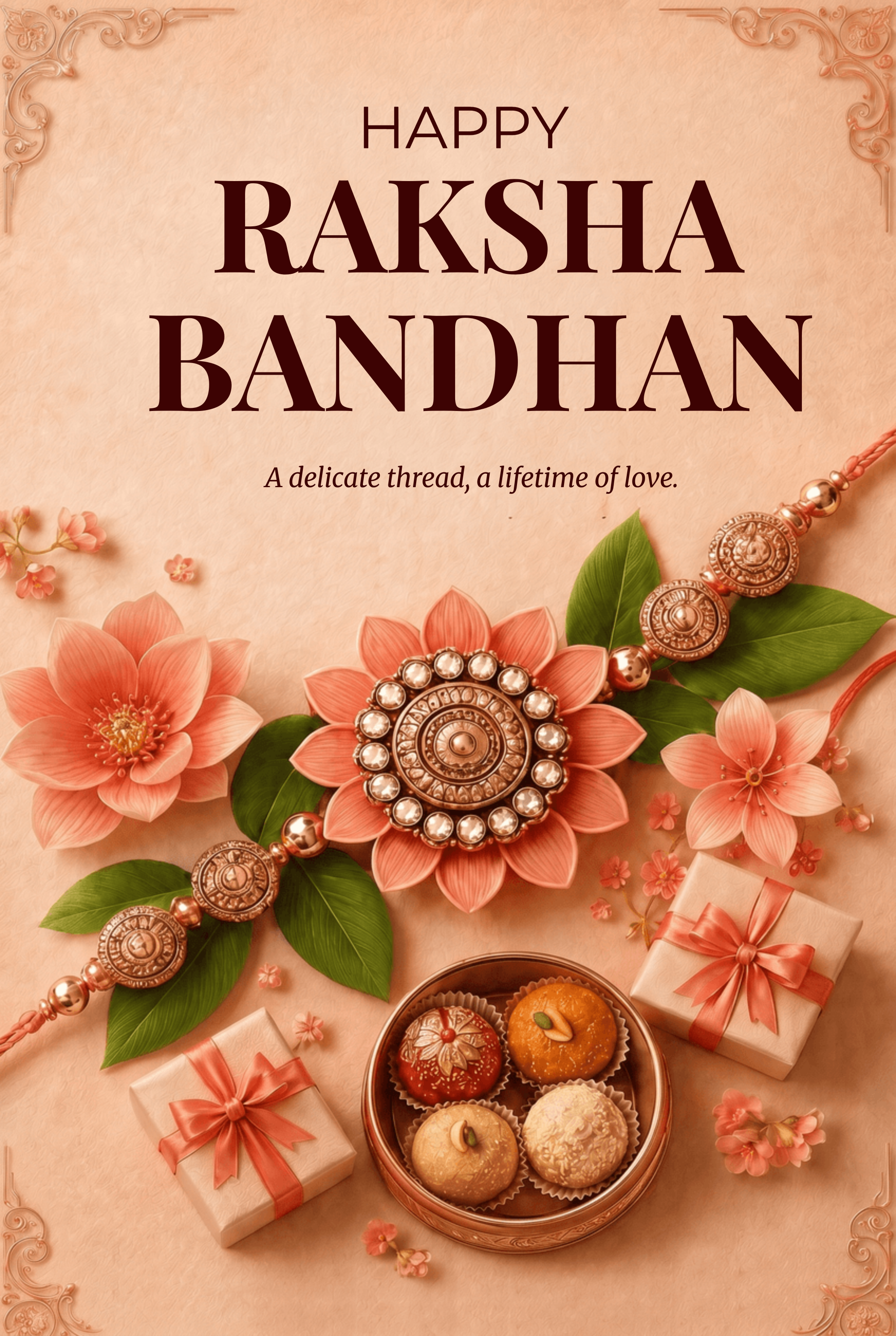 Premium Floral Happy Raksha Bandhan Poster Template Premium Floral Happy Raksha Bandhan Poster Template