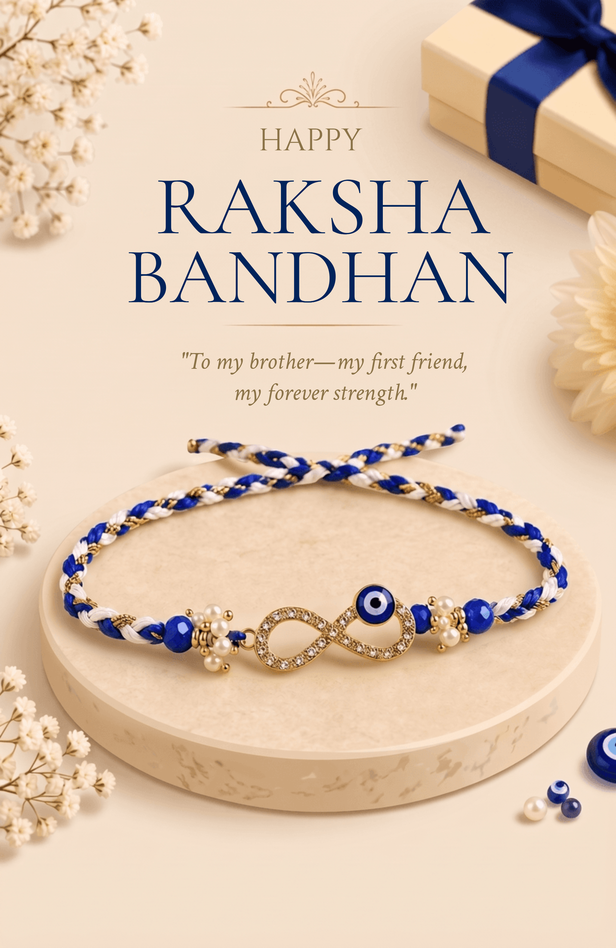 Elegant Raksha Bandhan Brother Quote Poster