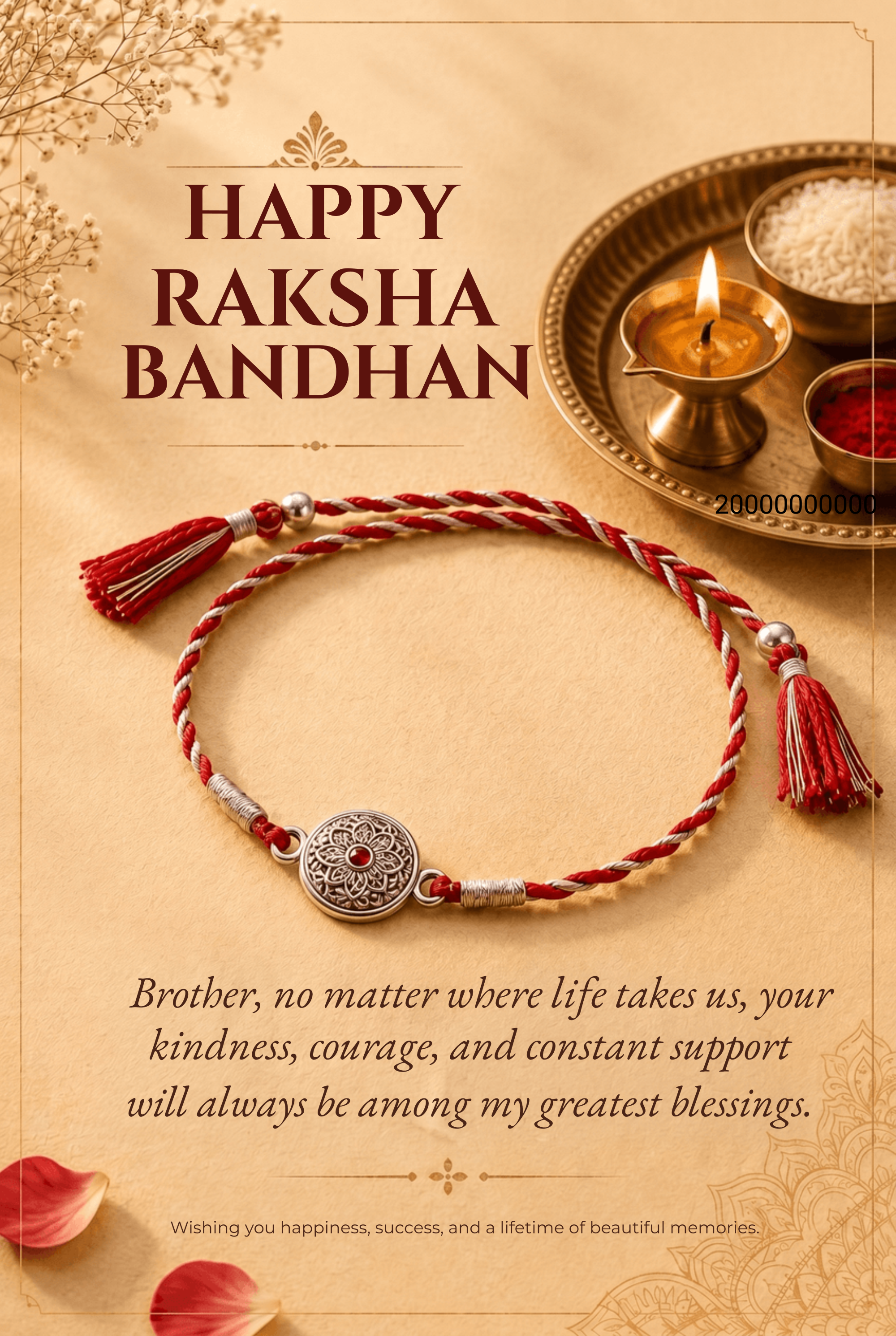 Elegant Silver Raksha Bandhan Poster Template