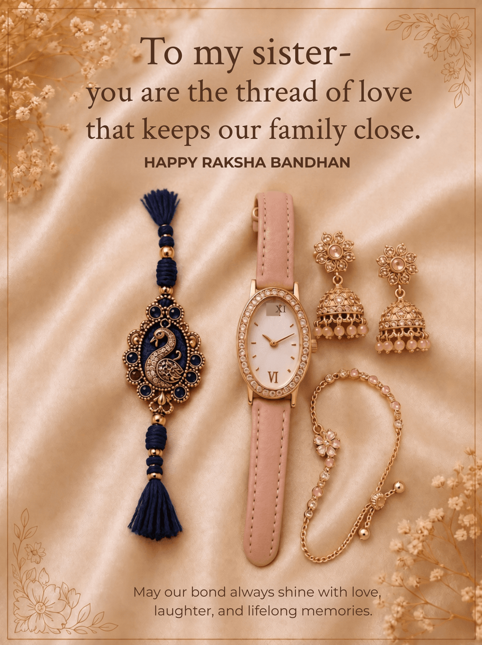 Elegant Brother-to-Sister Raksha Bandhan Poster