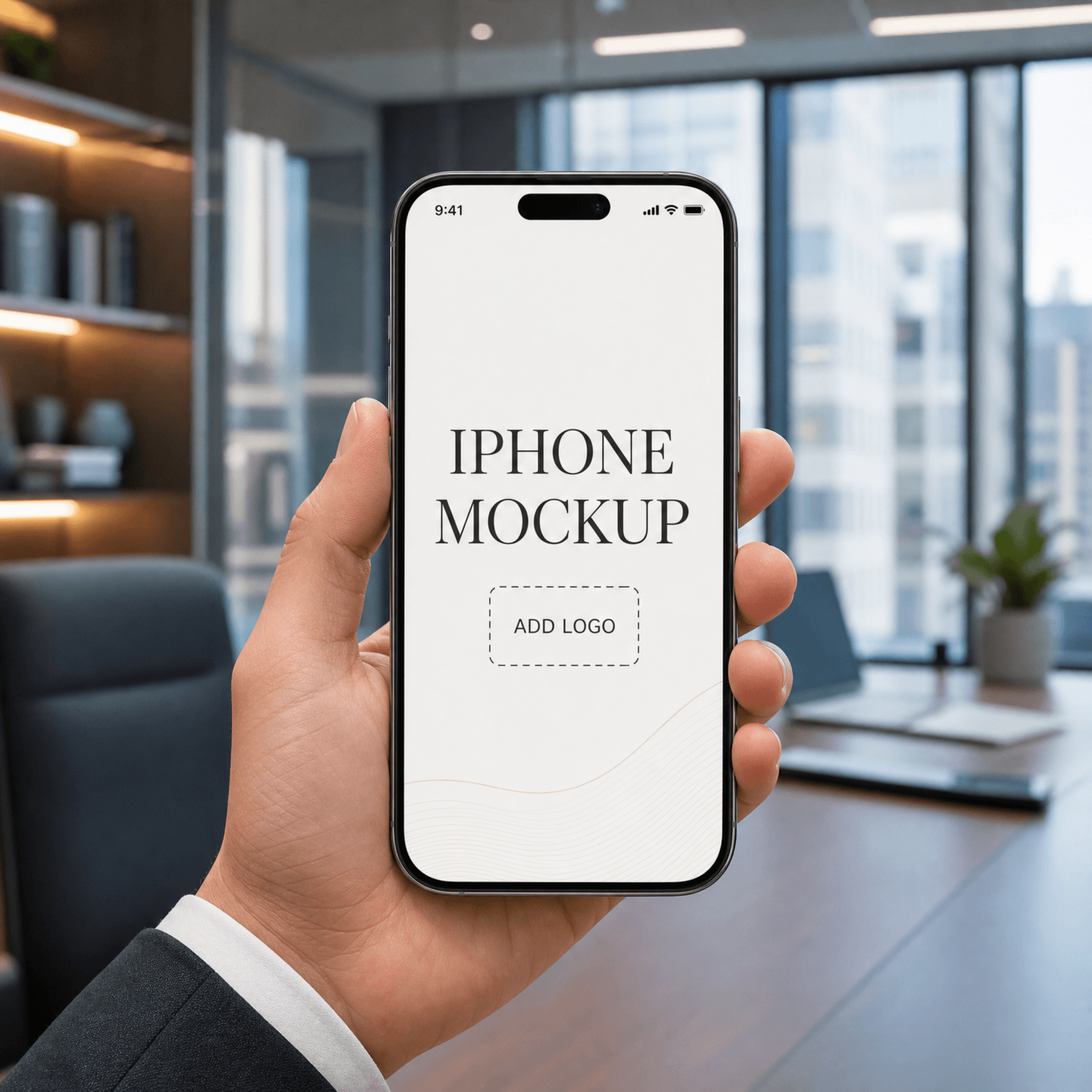Free iPhone in Hand Mockup Template to Edit Online
