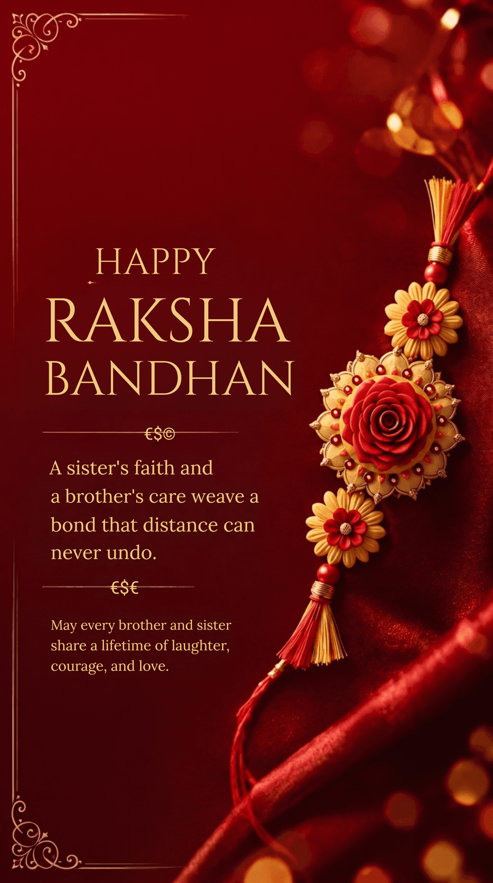 Premium Raksha Bandhan Brother and Sister Wishes Poster Premium Raksha Bandhan Brother and Sister Wishes Poster