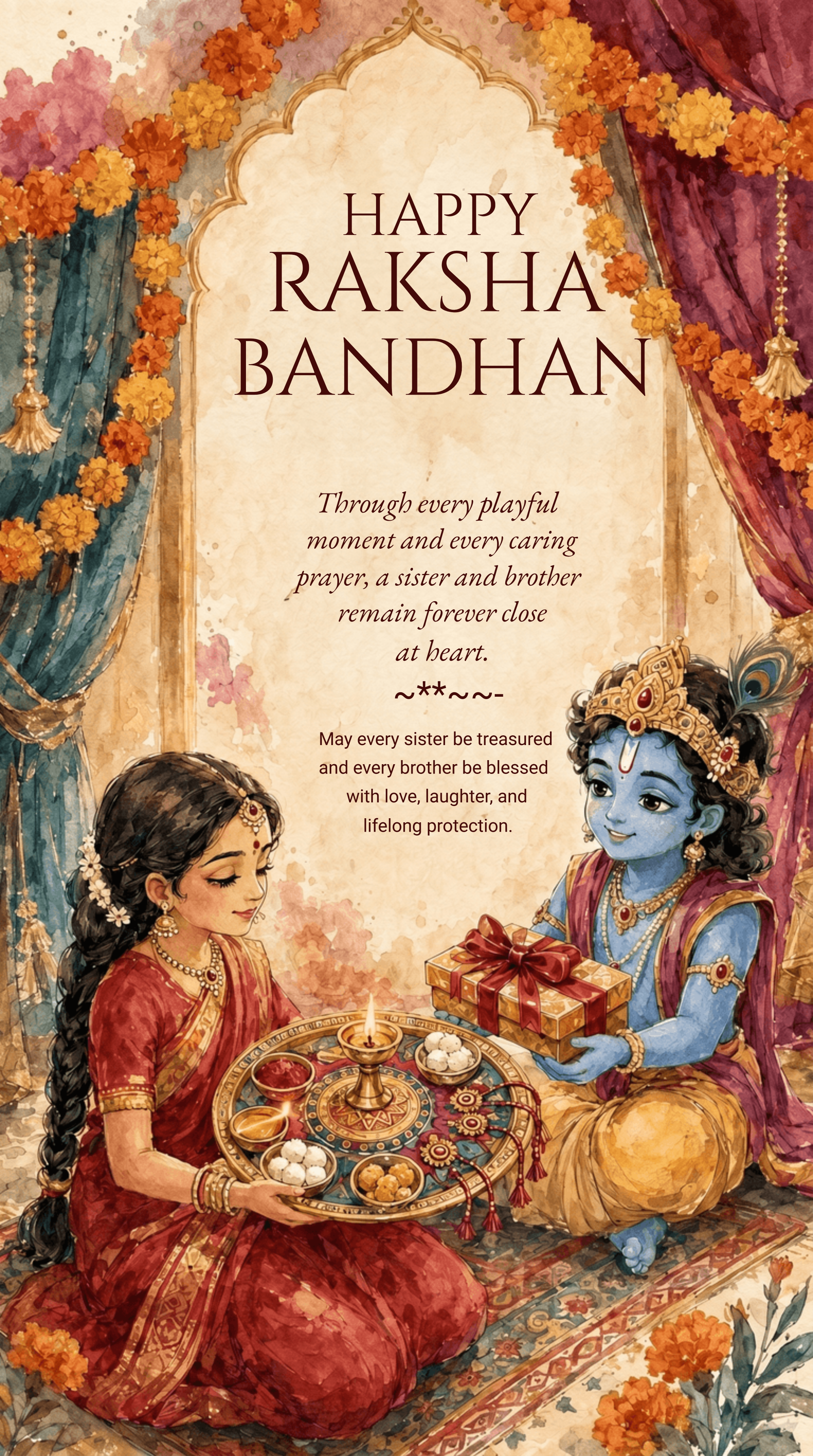 Raksha Bandhan Brother and Sister Wishes Poster