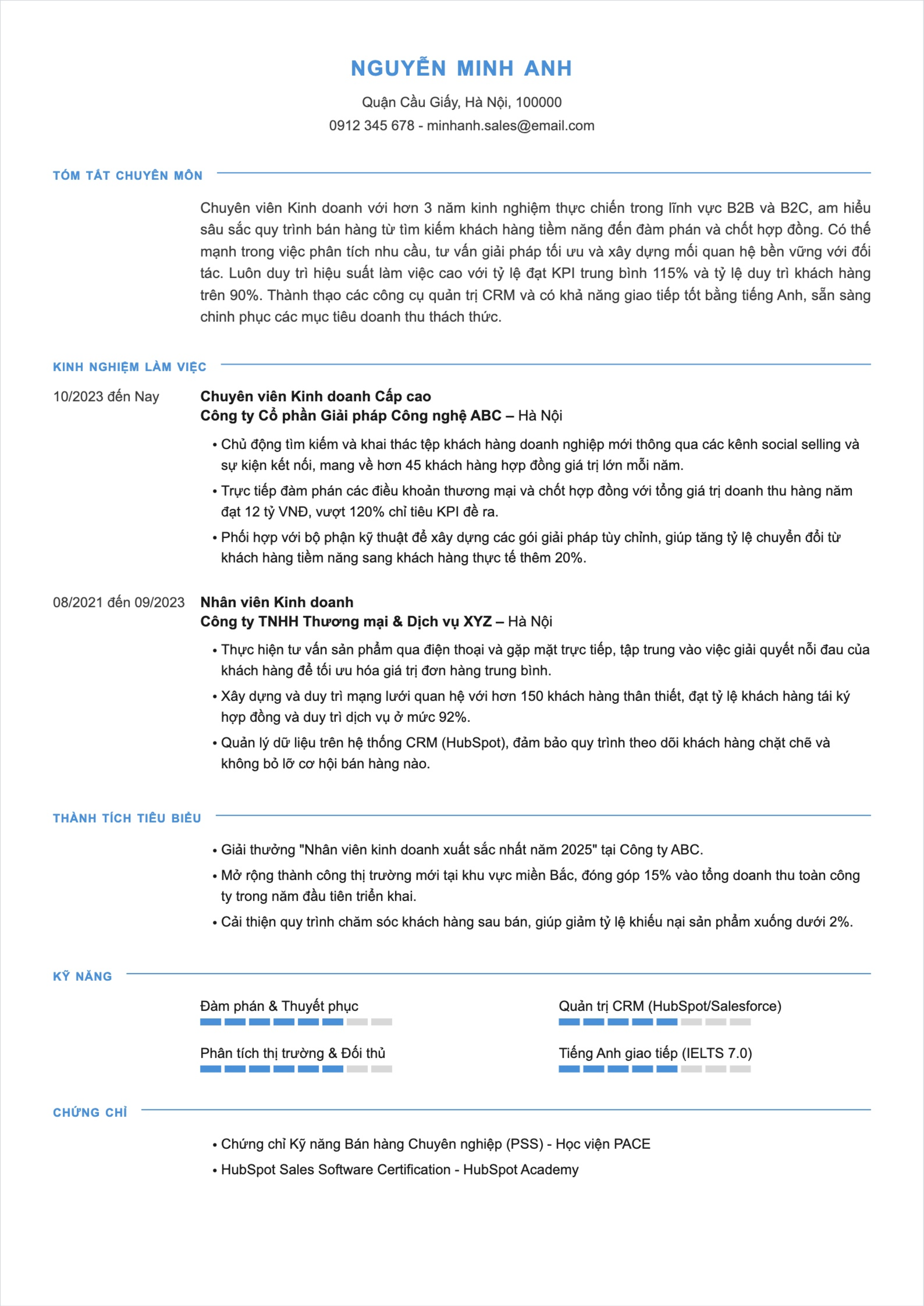 Free M?u CV Chuyên viên Kinh doanh to Edit Online Free M?u CV Chuyên viên Kinh doanh to Edit Online