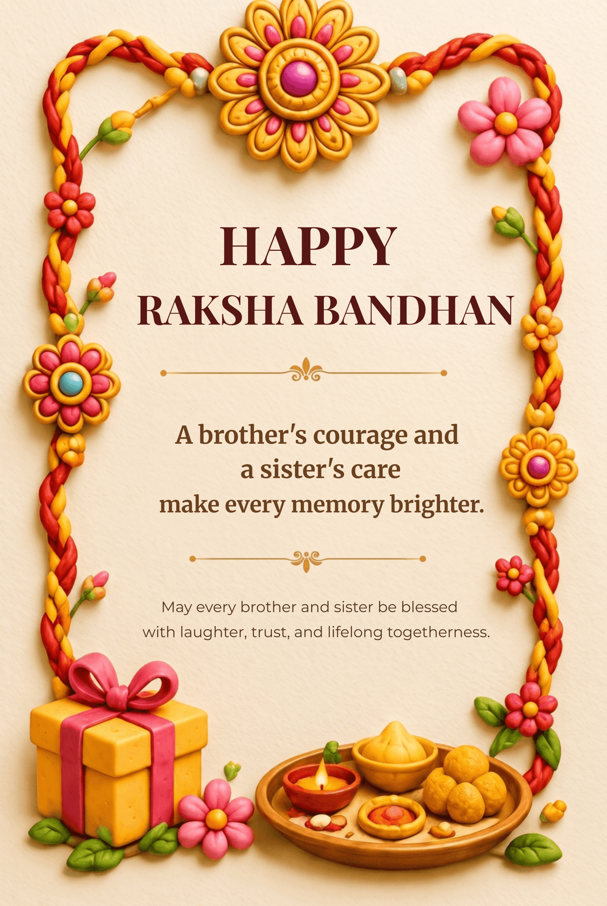 Brother and Sister Raksha Bandhan Wishes Poster Template Brother and Sister Raksha Bandhan Wishes Poster Template