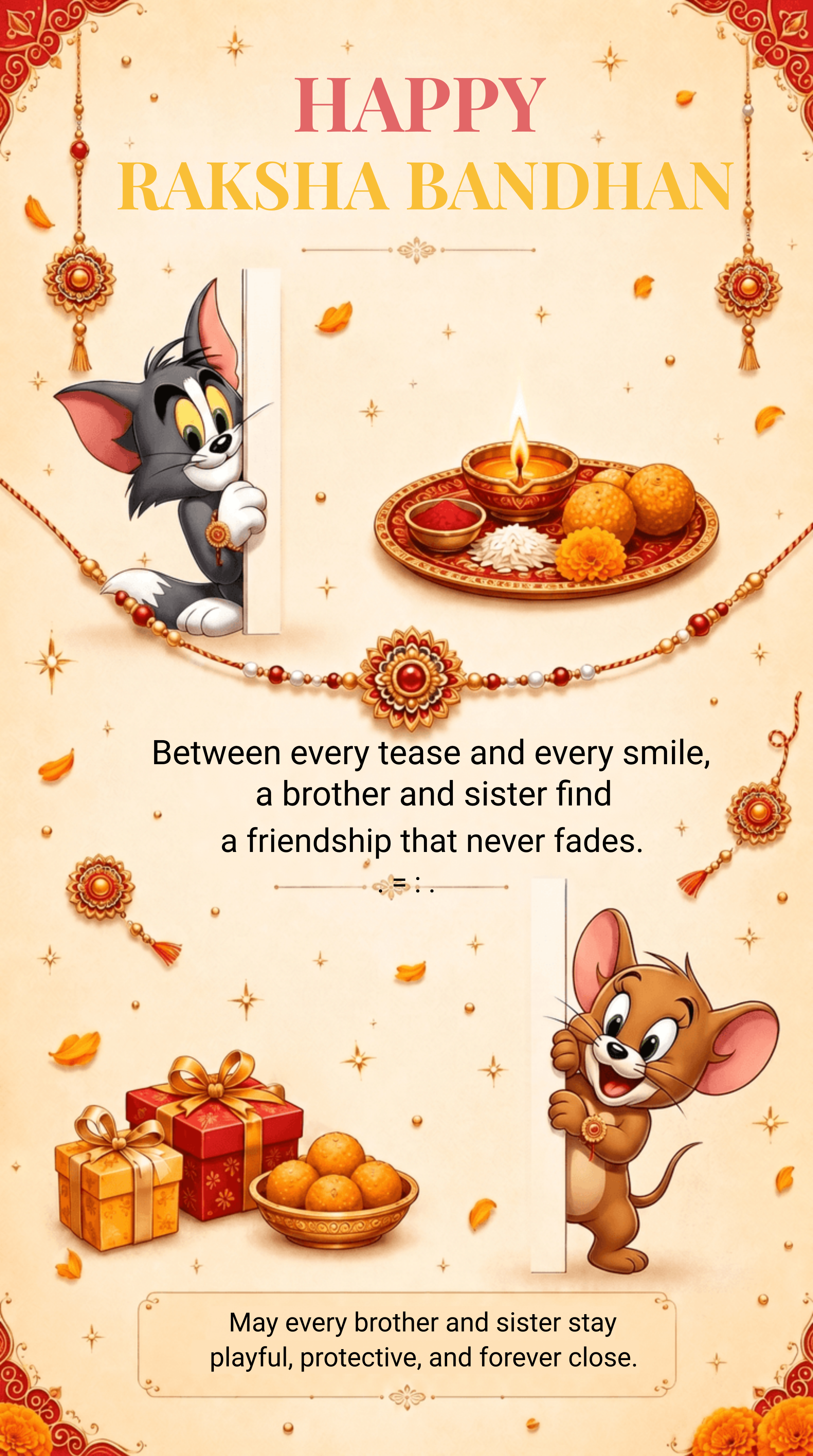 Funny Brother and Sister Raksha Bandhan Poster Template