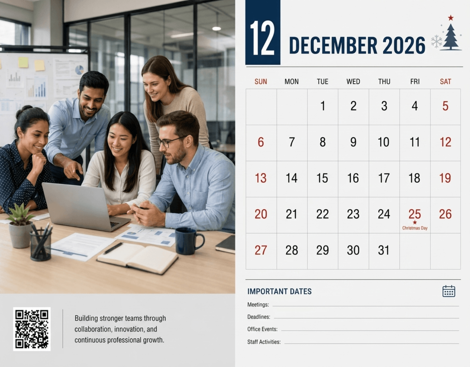 Free Professional December 2026 Office Calendar to Edit Online Free Professional December 2026 Office Calendar to Edit Online