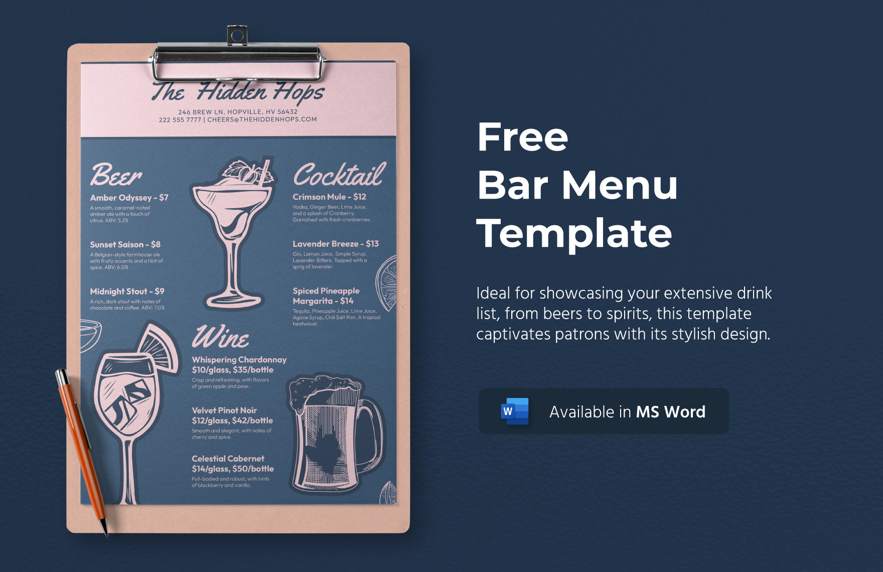 Bar Menu Template