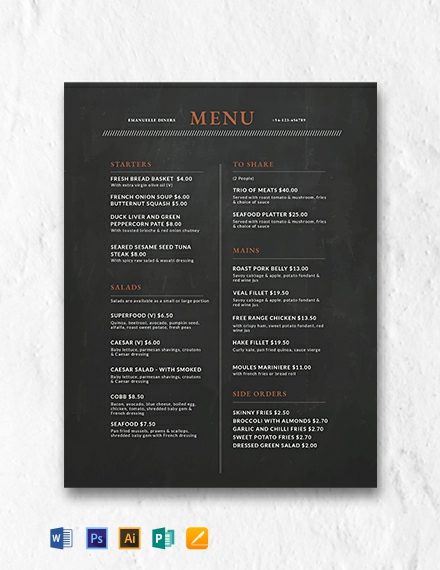 Chalkboard Menu 36 Free Templates In Psd Eps Format Download 1023