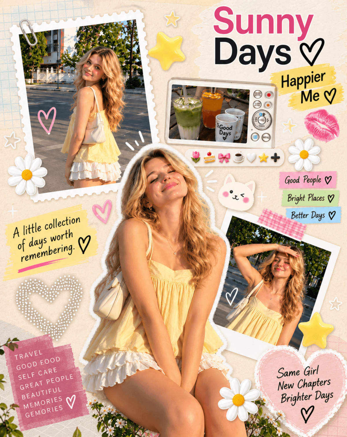 Sunny Days Happier Me Photo Collage Template Sunny Days Happier Me Photo Collage Template