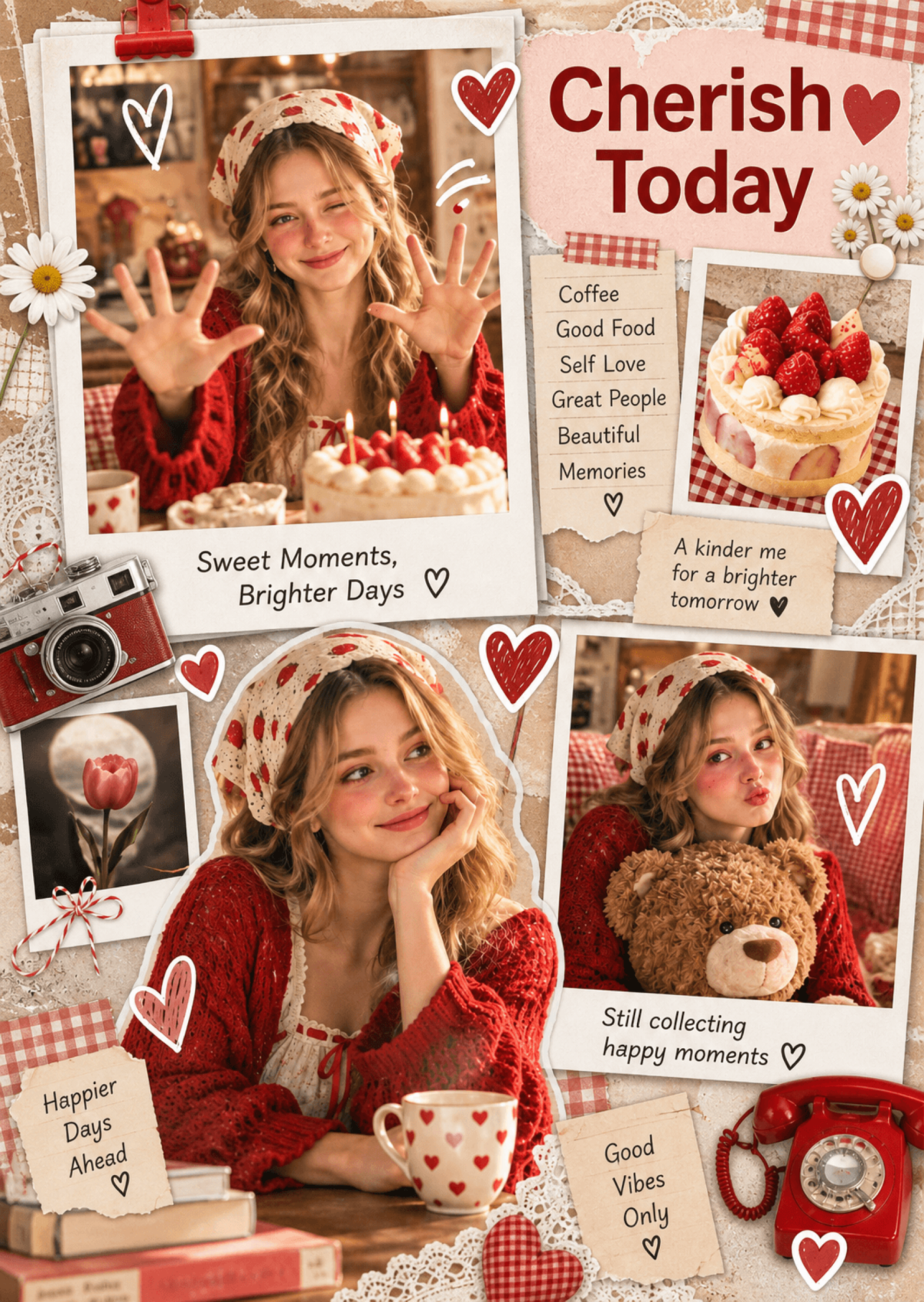 Cherish Today Scrapbook Photo Collage Template Cherish Today Scrapbook Photo Collage Template