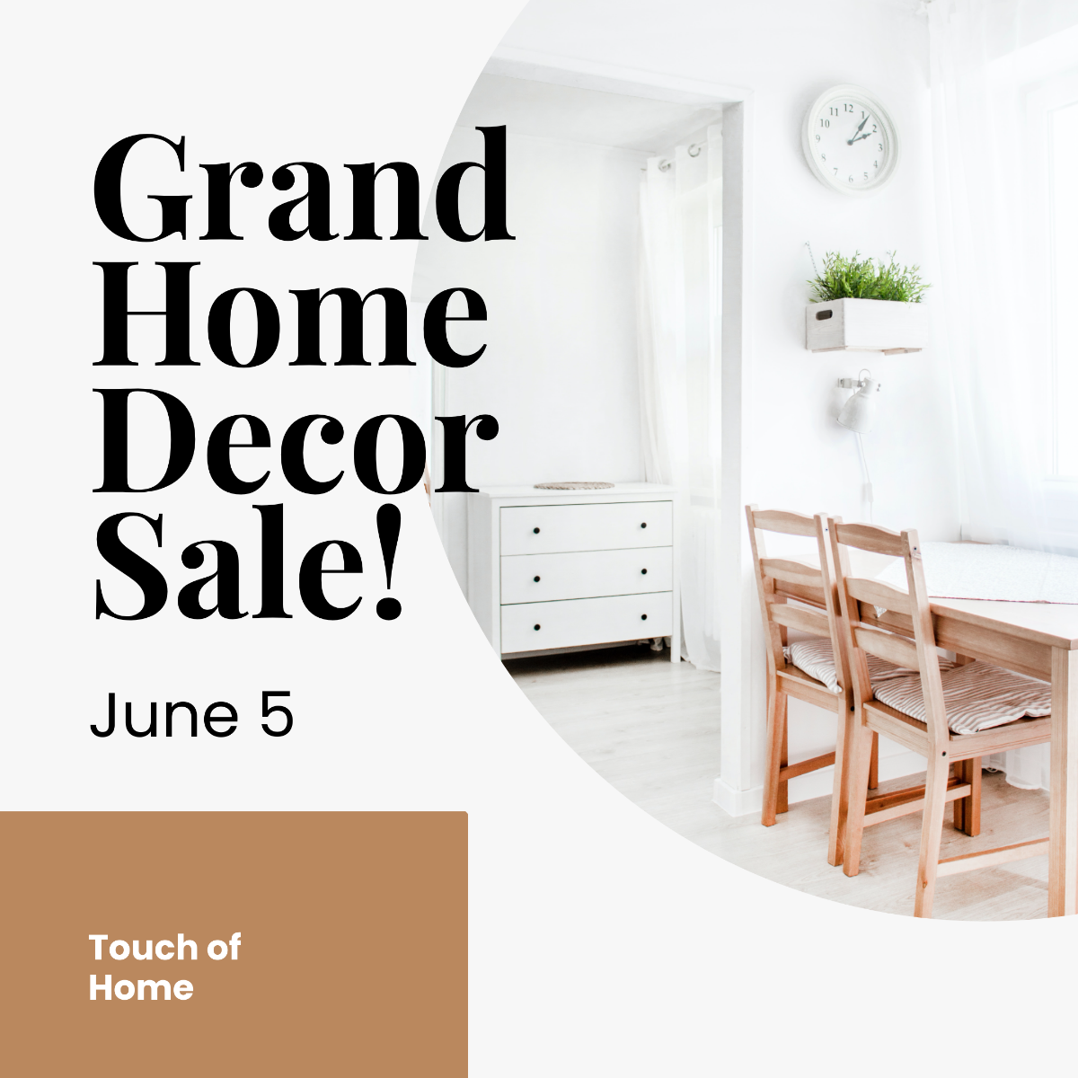 Free Home Decor Sale Instagram Ad Template to Edit Online