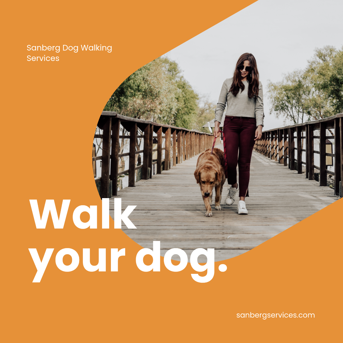 Free Dog Walking Services Instagram Ad Template to Edit Online