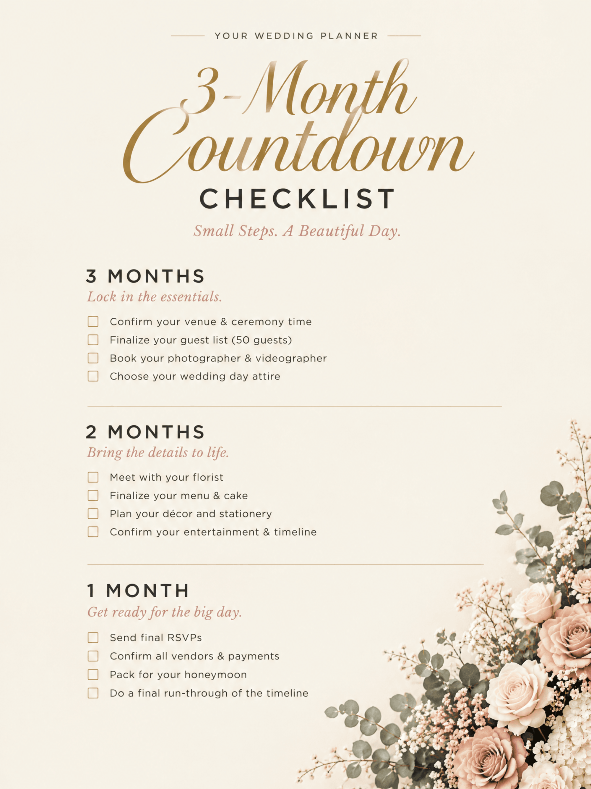 Free Romantic Wedding Planner Template to Edit Online