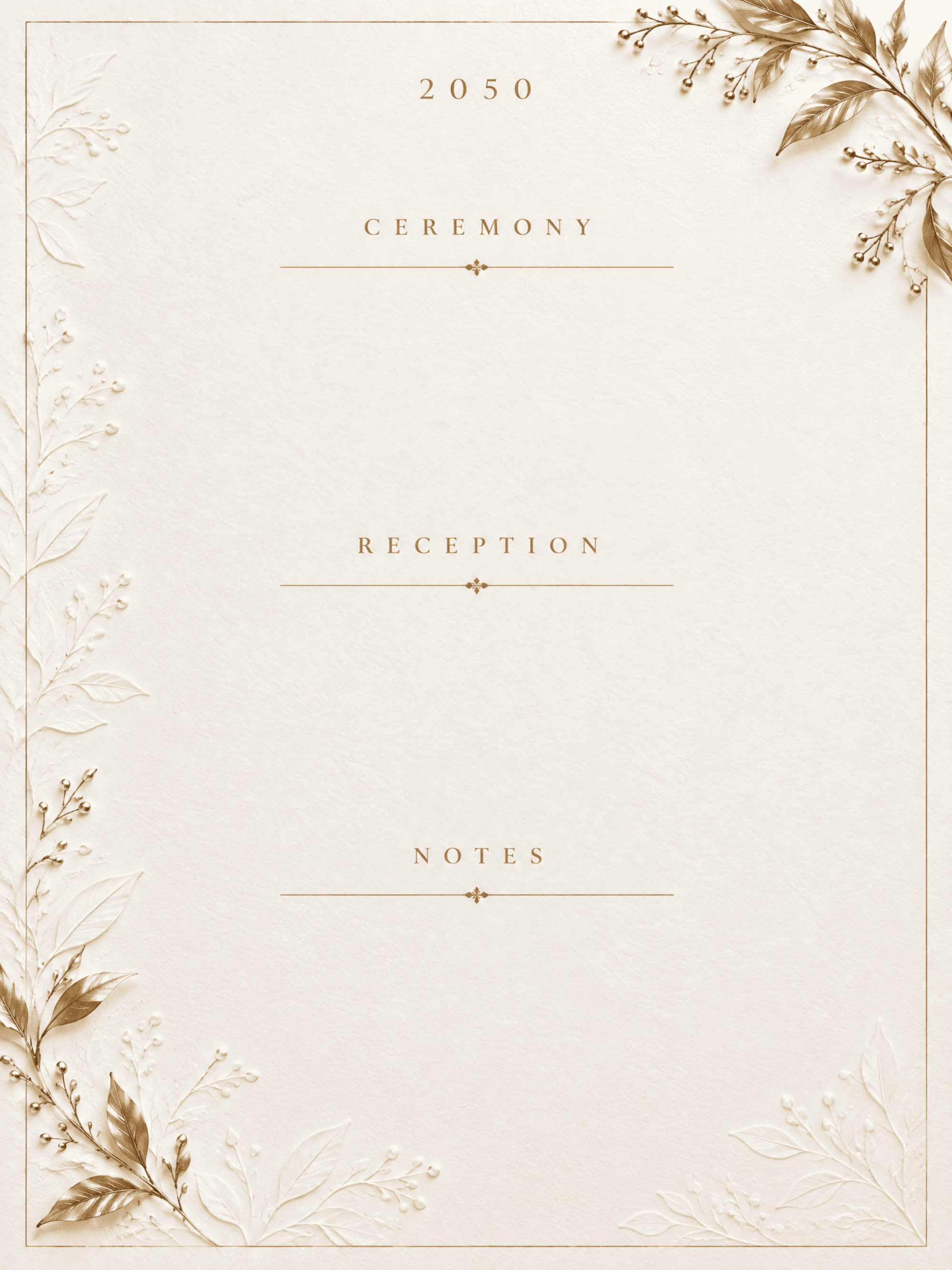 Free Luxury Golden Wedding Planner Template to Edit Online